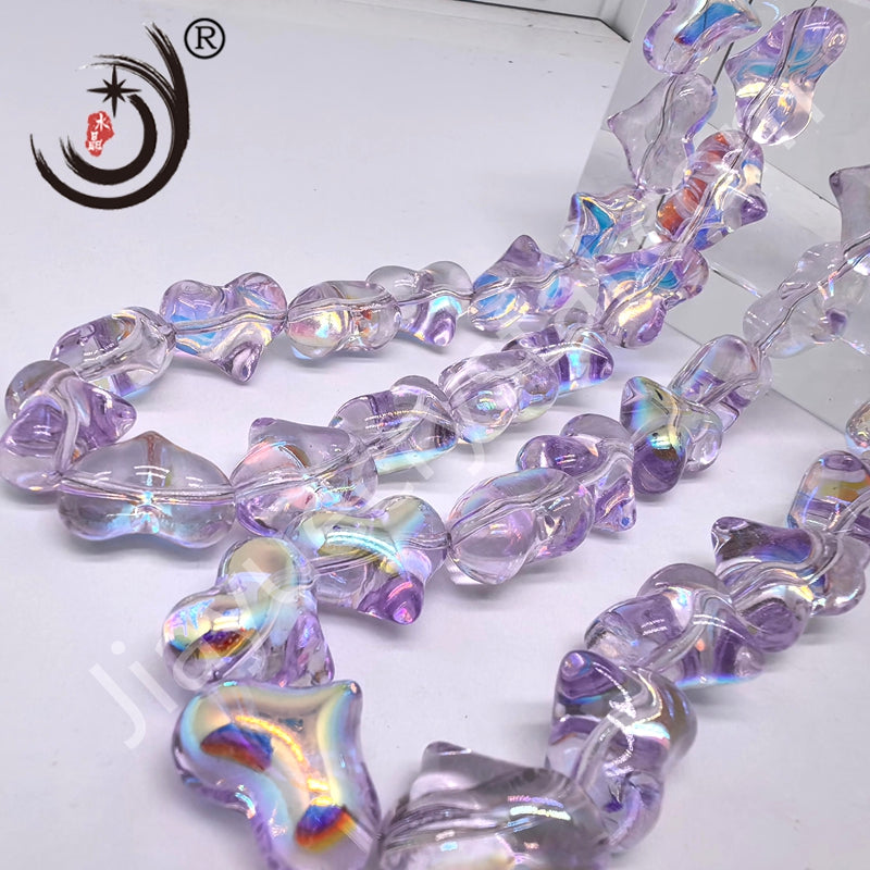 16MM Heart Shape Crystal Glass Beads Whole Sale For DIY Jewelry