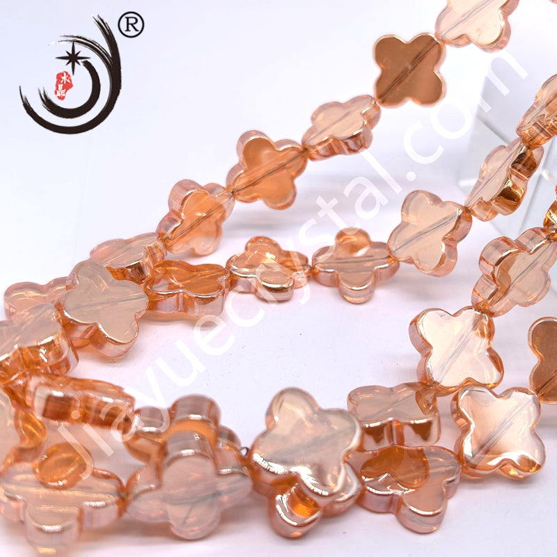 16mm Four Leaf Clover Shaped Crystal Glass Beads Wholesale, Suitable for DIY Jewelry