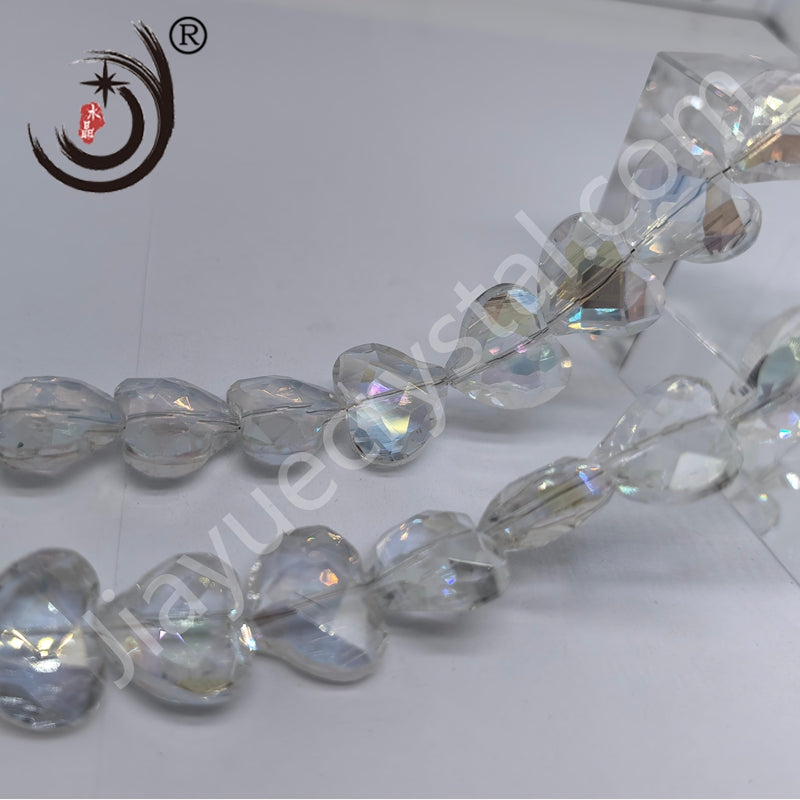 16MM Heart Shape Crystal Glass Beads Whole Sale For DIY Jewelry