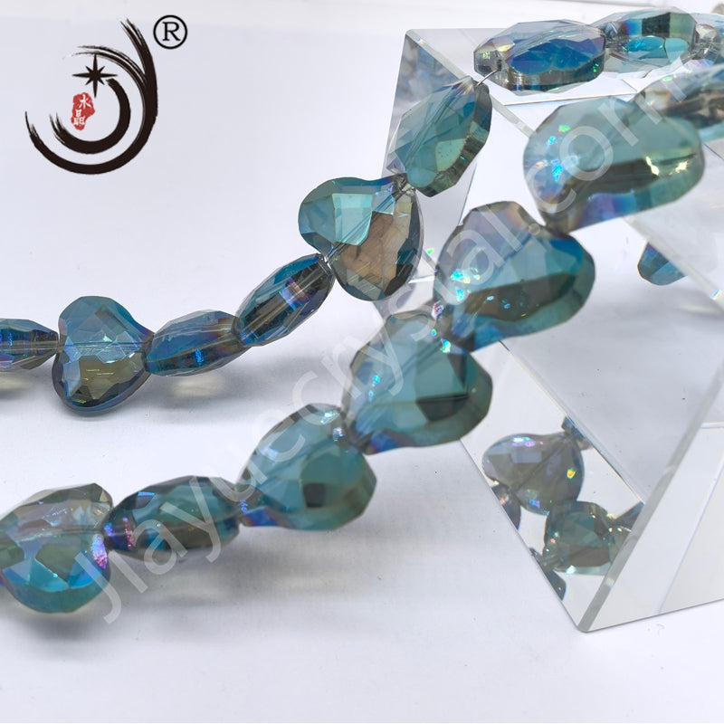 16MM Heart Shape Crystal Glass Beads Whole Sale For DIY Jewelry