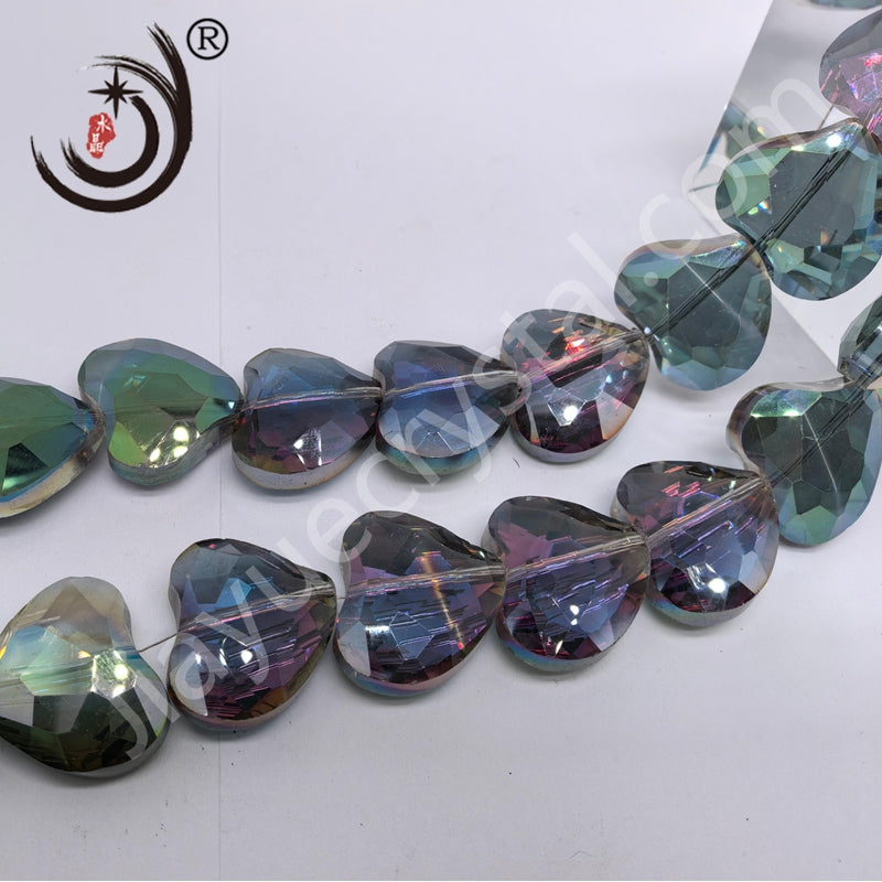 16MM Heart Shape Crystal Glass Beads Whole Sale For DIY Jewelry