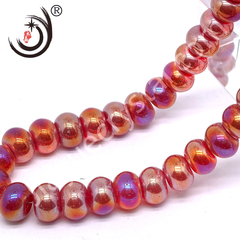 8mm Flat Spherical Glass Crystal Beads Wholesale DIY Jewelry (10162)