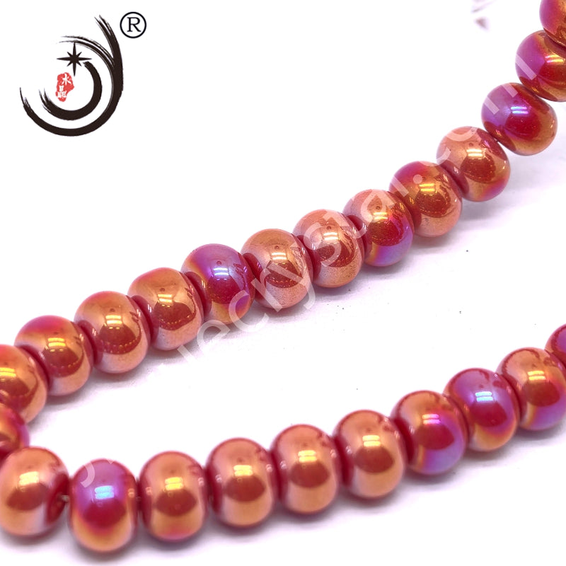 8mm Flat Spherical Glass Crystal Beads Wholesale DIY Jewelry (10162)