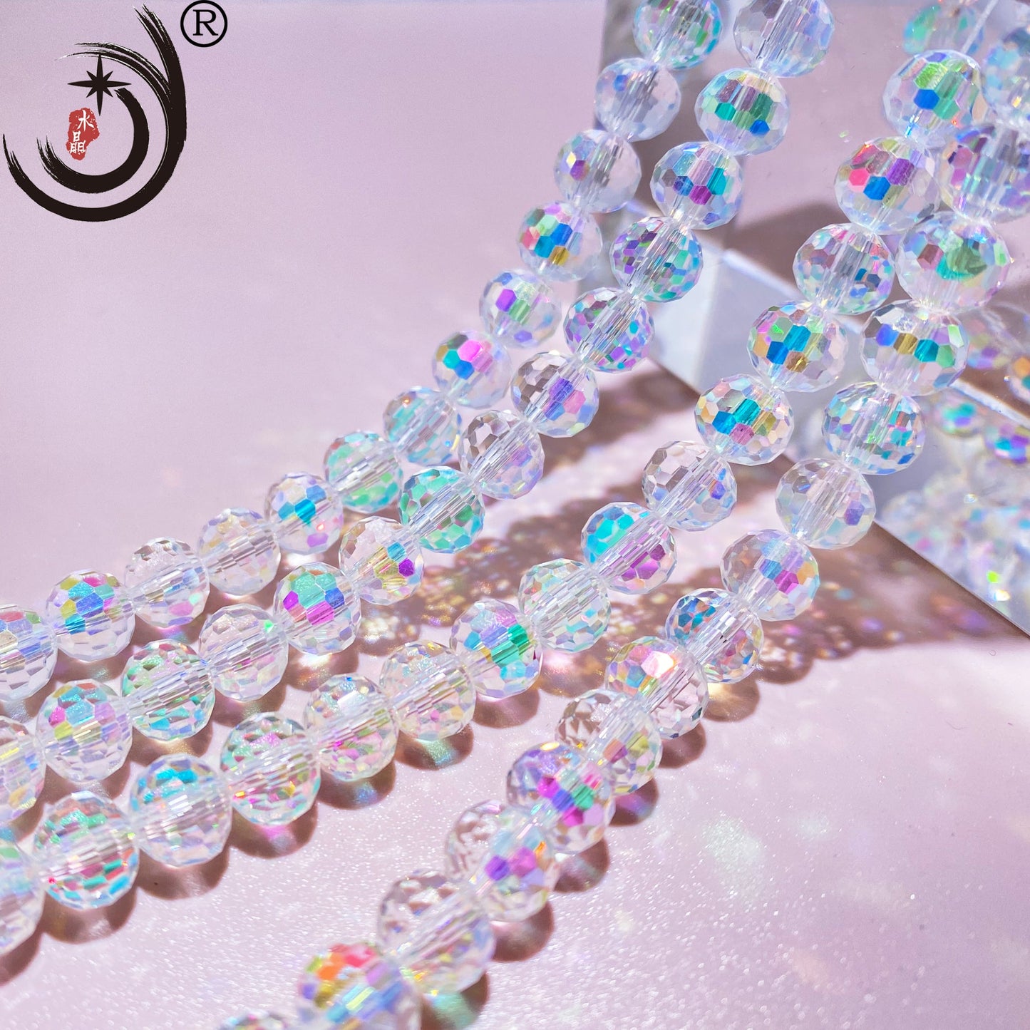 8MM 96 Faceted Round Crystal Glass Beads disco ball Wholesale For DIY Jewelry(10093)