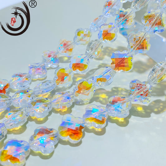 12MM Four-leaf Clover Shape Beads Crystal Glass Beads Wholesale For DIY Jewelry (10180)
