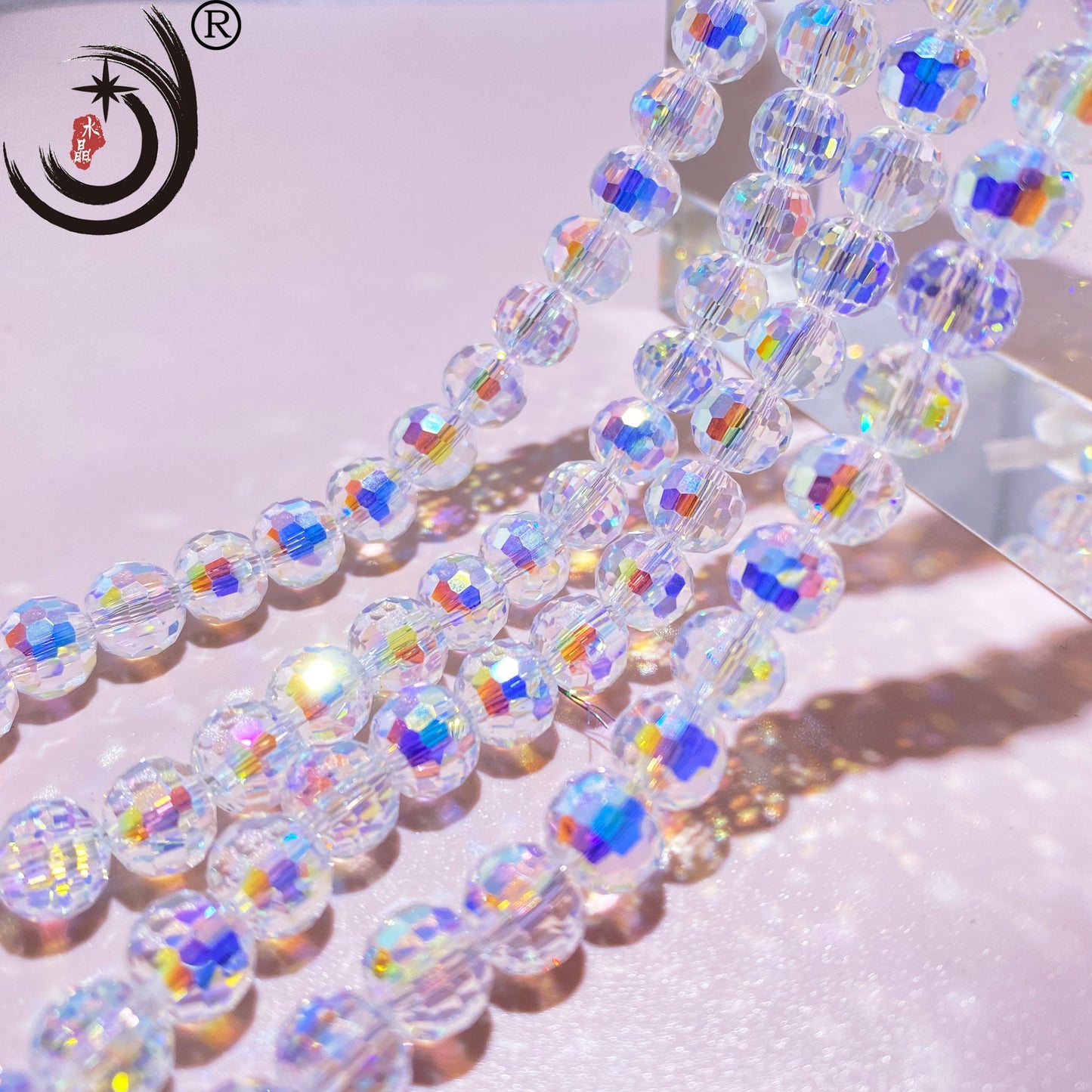 10MM 96 Faceted Round Crystal Glass Beads disco ball Wholesale For DIY Jewelry(10094)