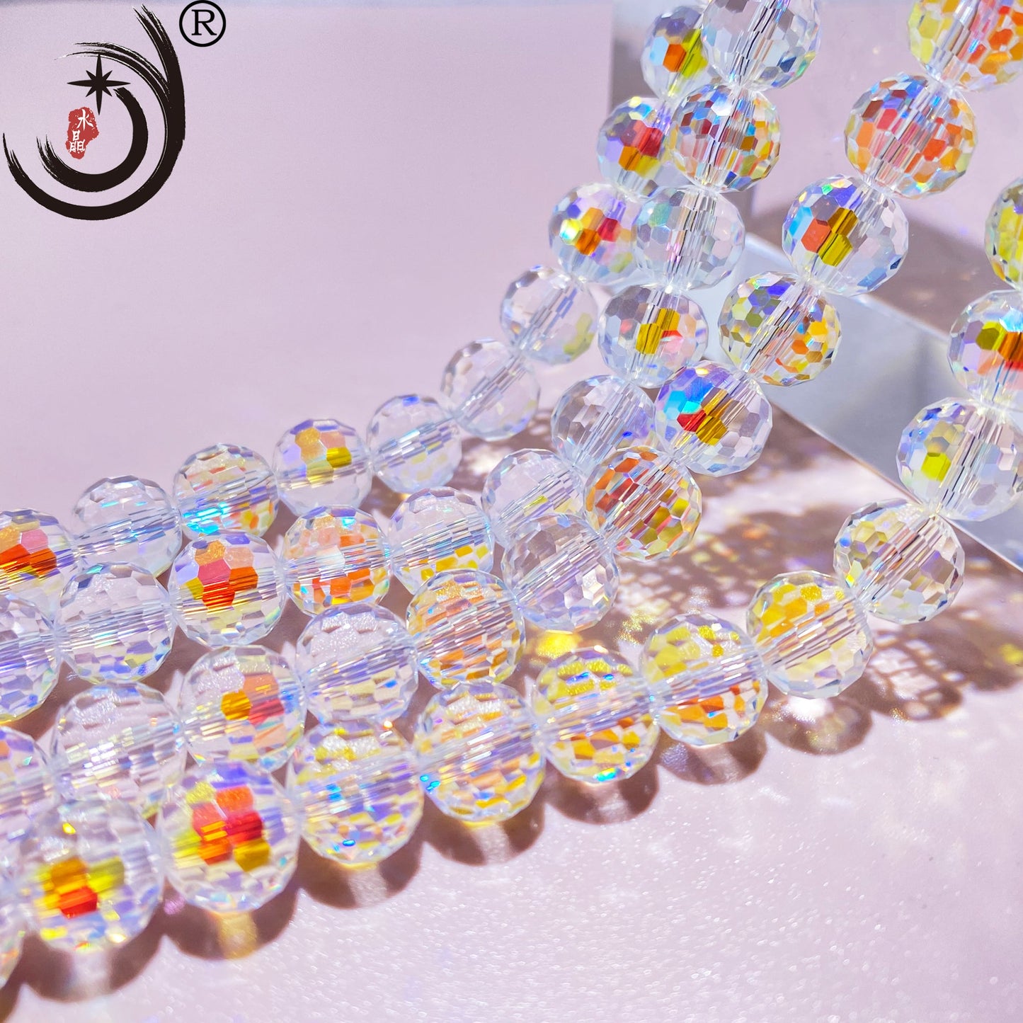 8MM 96 Faceted Round Crystal Glass Beads disco ball Wholesale For DIY Jewelry(10093)