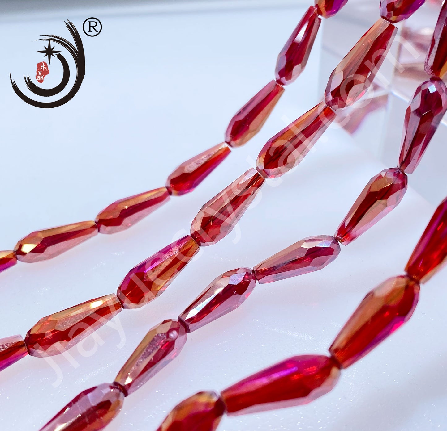 6*14MM Long Warer Drop Beads Crystal Glass Beads Whole Sale For DIY Jewelry (10055)
