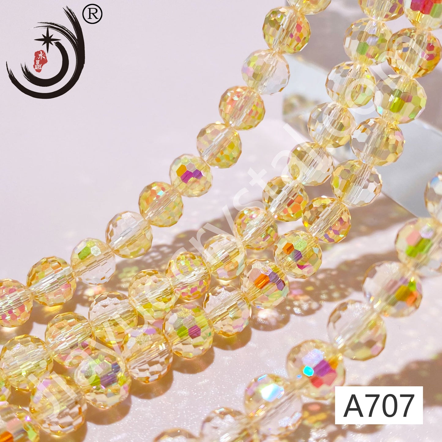 8MM 96 Faceted Round Crystal Glass Beads disco ball Wholesale For DIY Jewelry(10093)