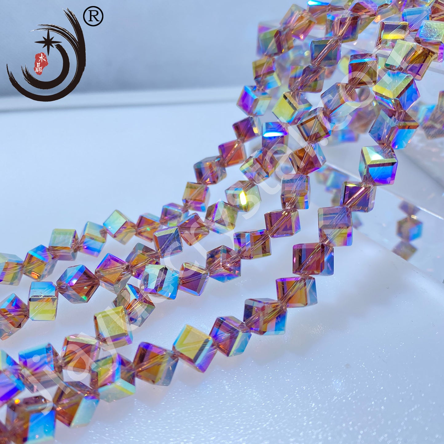 8MM Diagonal square Beads Glass Crystal Beads Wholesale For DIY Jewelry (10036)