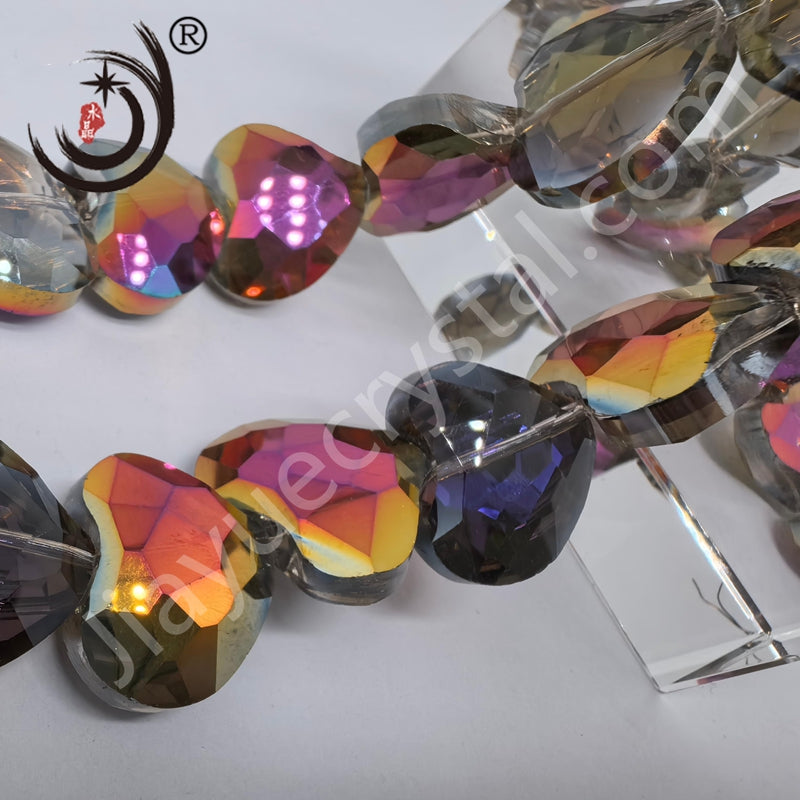 16MM Heart Shape Crystal Glass Beads Whole Sale For DIY Jewelry
