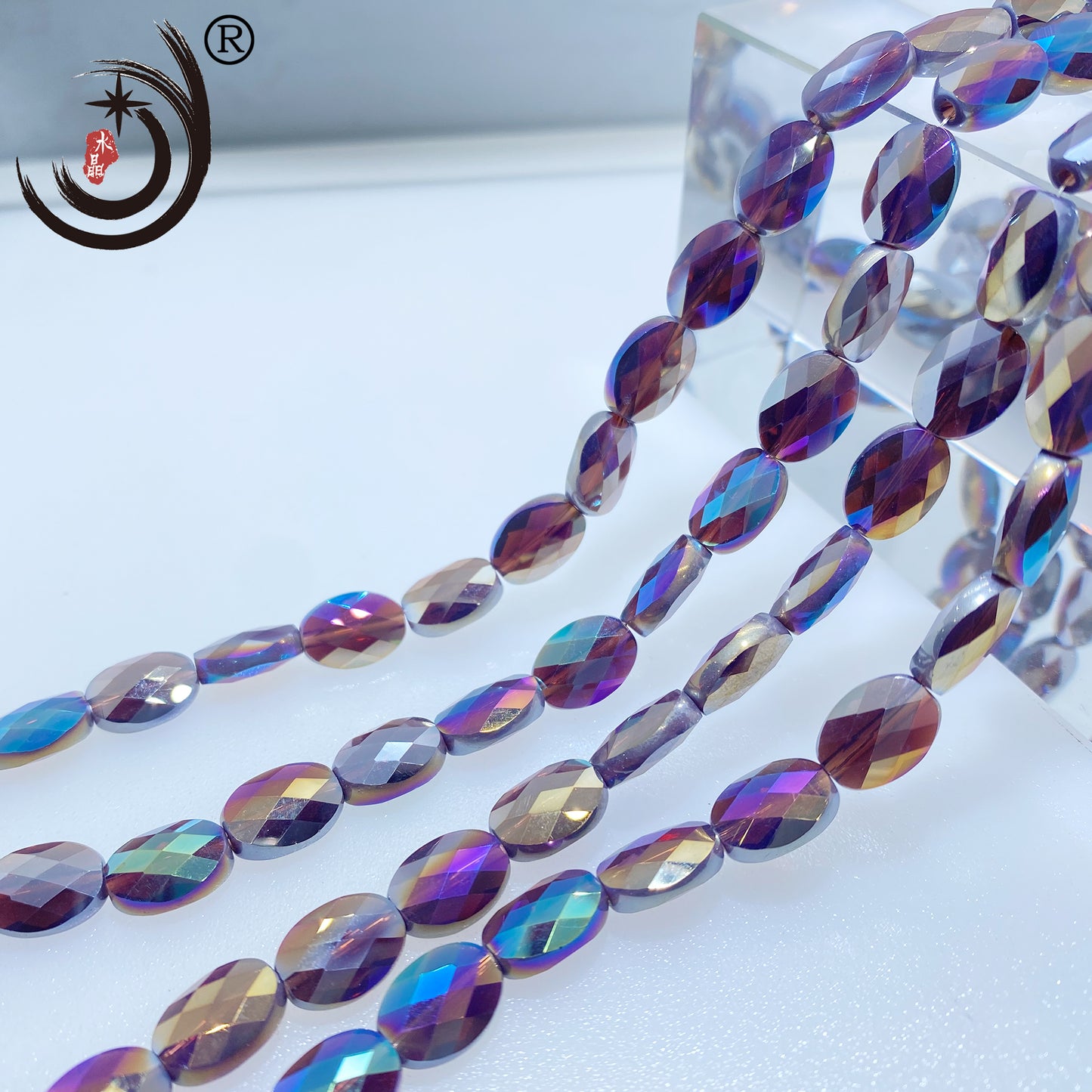 8X11MM Grid Ellipse Shape Glass Crystal Beads Wholesale For DIY Jewelry (19000)