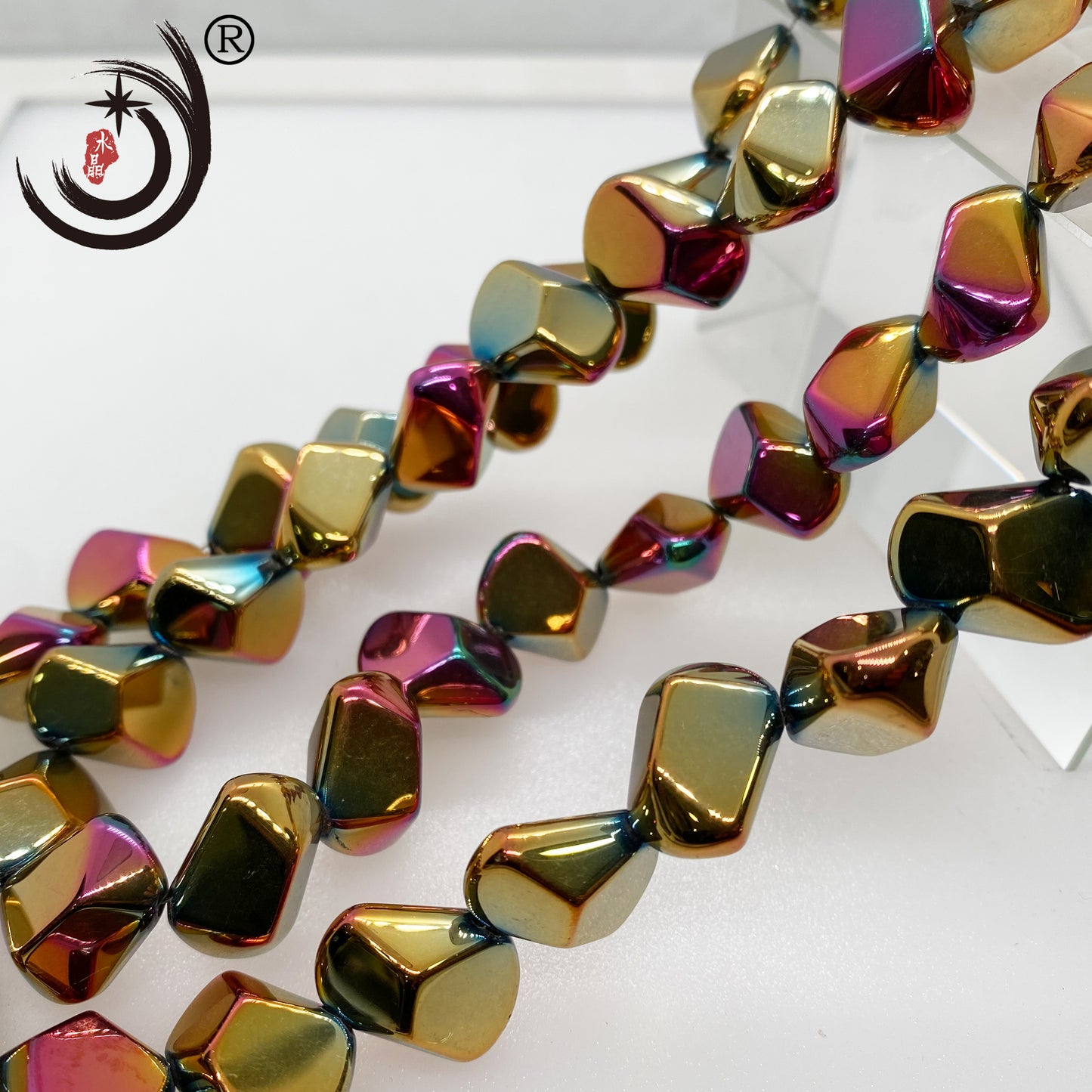 Stone Shape Crystal Glass Beads Whole Sale For DIY Jewelry (30023)