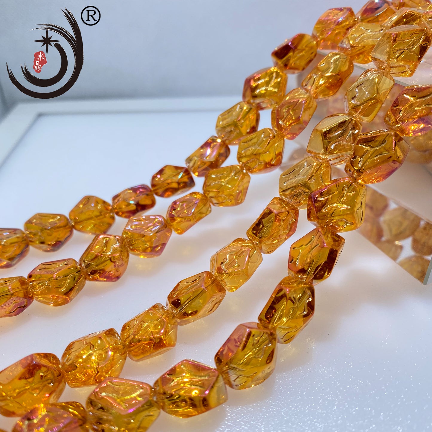 Stone Shape Crystal Glass Beads Whole Sale For DIY Jewelry (30024)