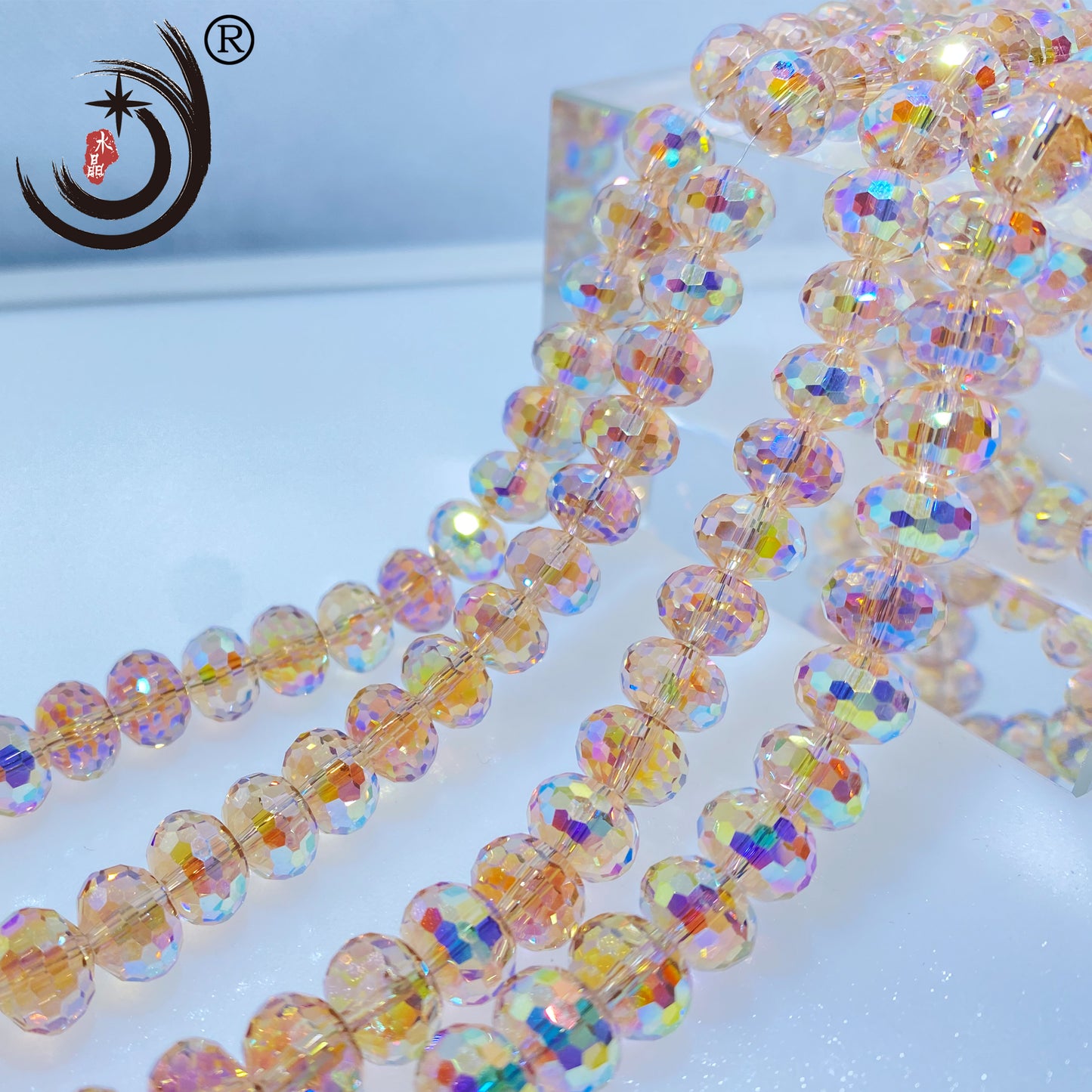 8MM 96 Faceted Rondelle Crystal Glass Beads Wholesale For DIY Jewelry (15500)