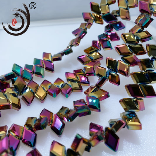 8X12MM Rhomboid Crystal Glass Beads Whole Sale For DIY Jewelry (15200)