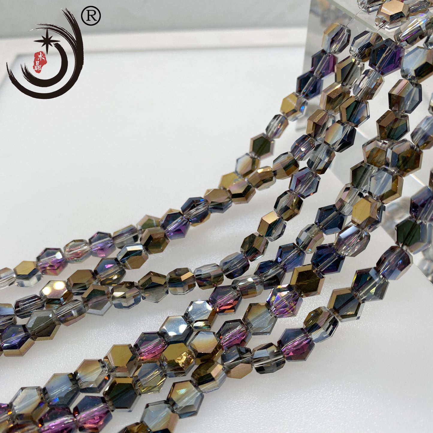 4MM/6MM/8MM Hexagonal Shape  Ctystal Glass Beads Whole Sale For DIY Jewelry (20007)