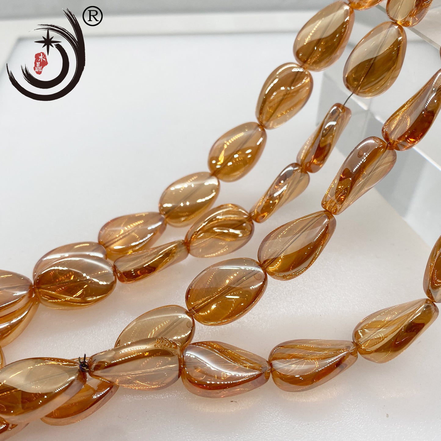 18MM Willow Leaf Shape Crystal Glass Beads Whole Sale For DIY Jewelry (30018)