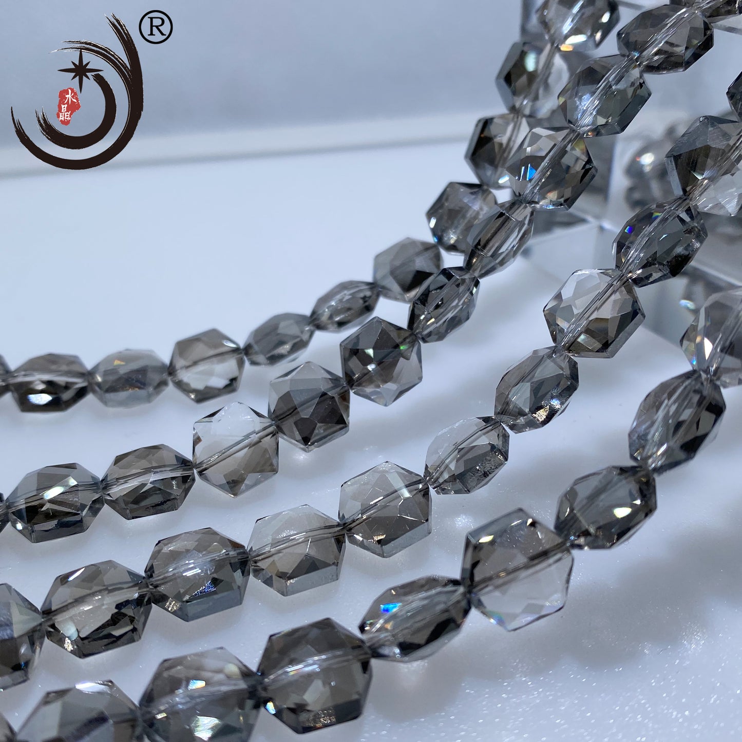 12MM Hexagonal Shape Crystal Glass Beads Whole Sale For DIY Jewelry (50066)