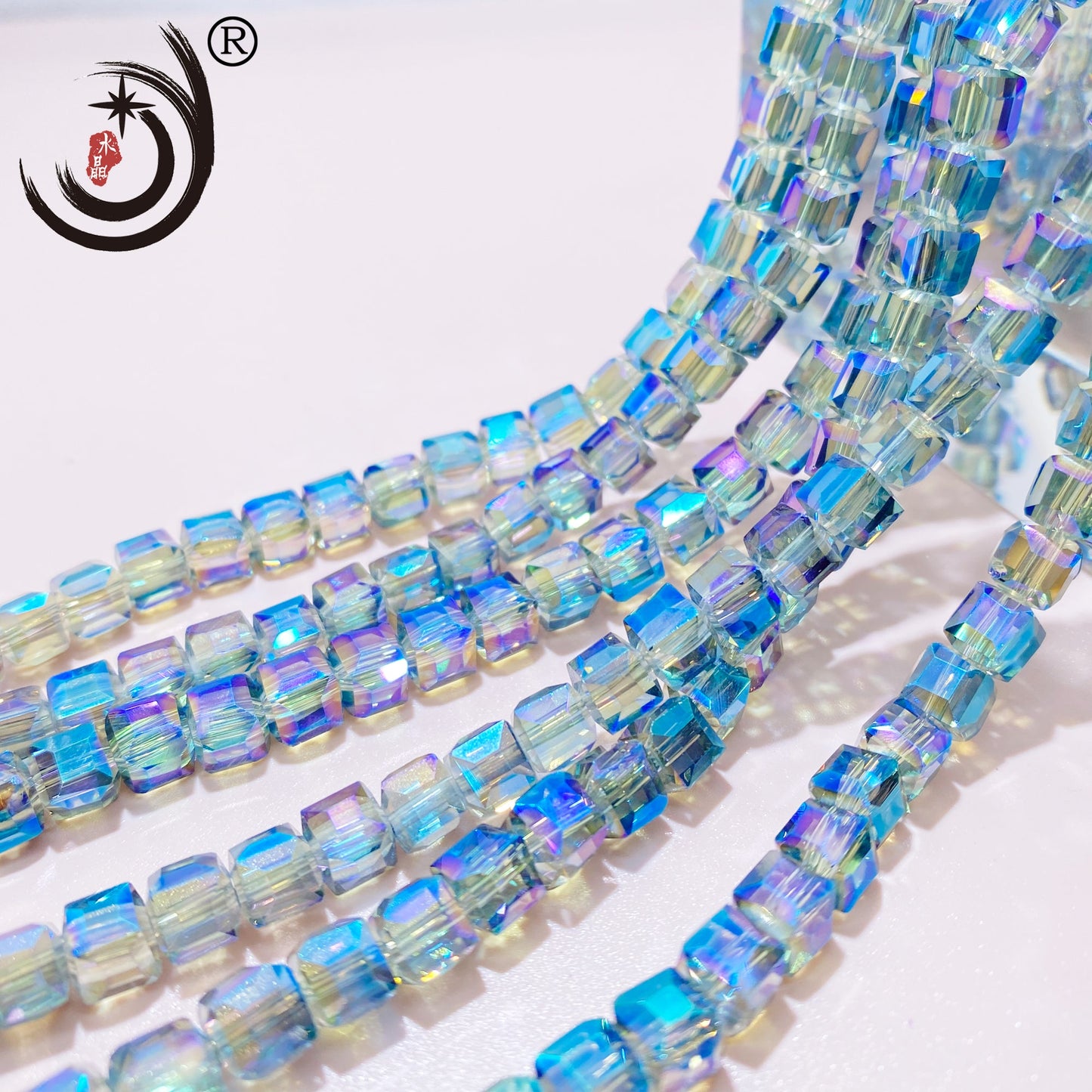 6MM Cubes and Squares Beads Glass Crystal Beads Wholesale For DIY Jewelry (10028)