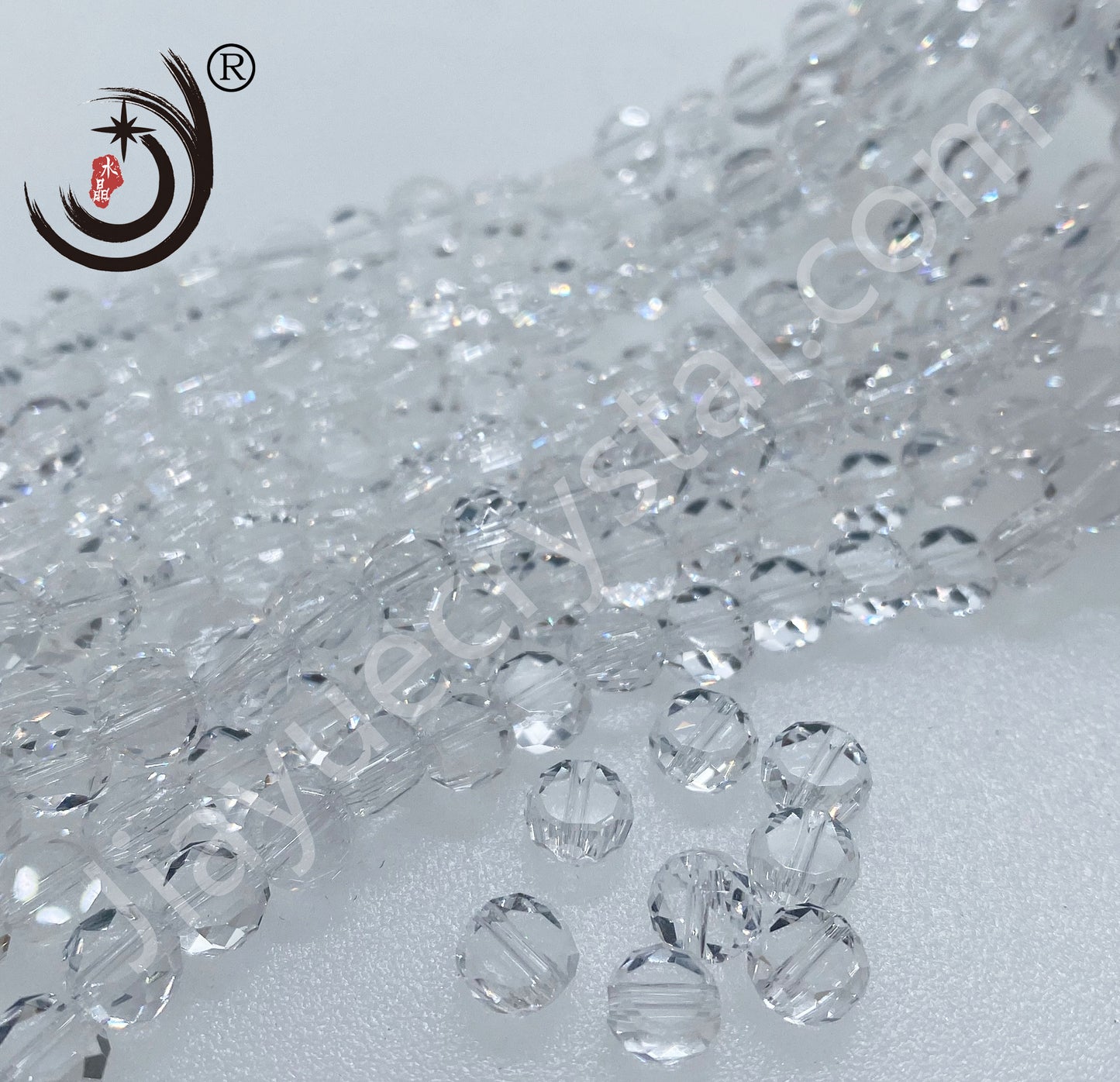 6MM/8MM Round Sheet Glass Crystal Beads Wholesale For DIY Jewelry (10099)