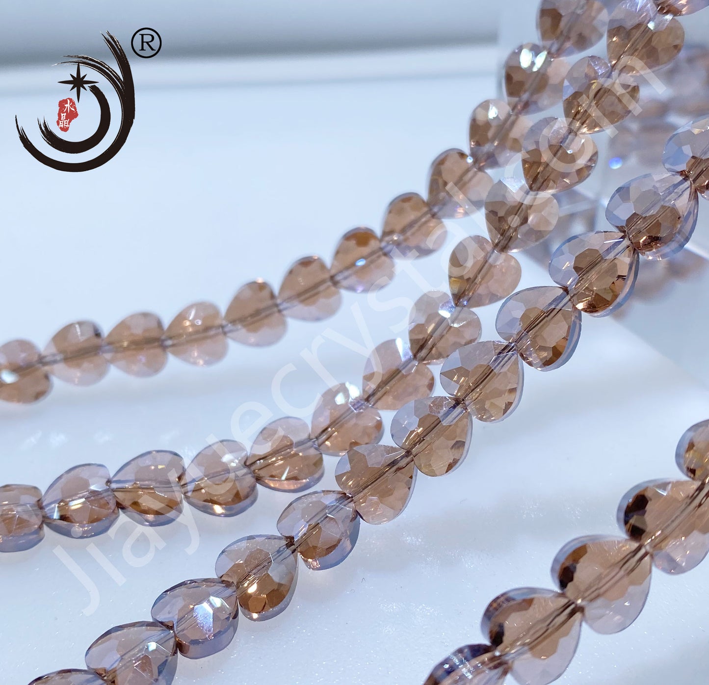 8MM/10MM Faceted Heart Shape Glass Crystal Beads Wholesale For DIY Jewelry (50048)