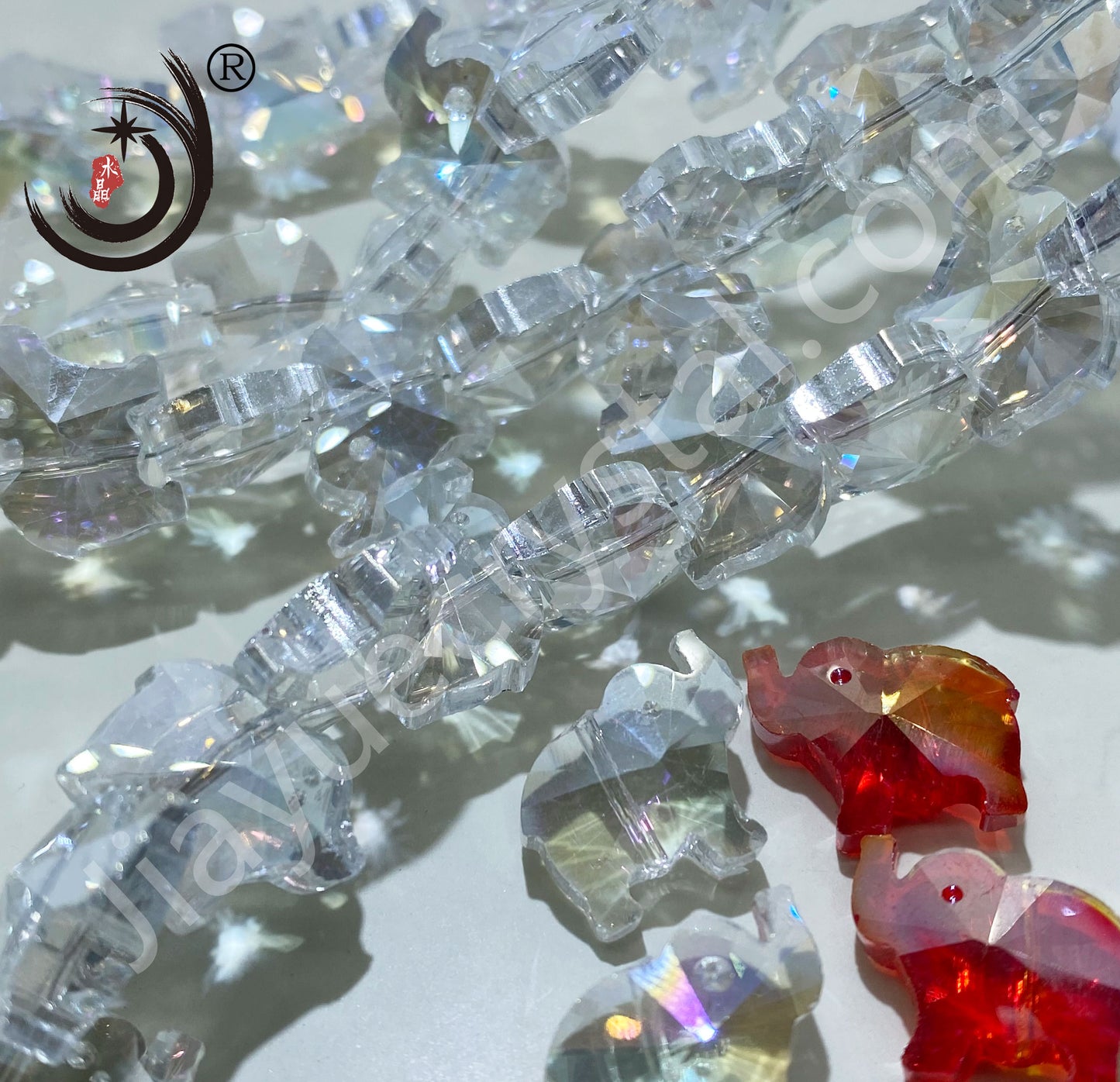 16MM Elephant Shape Crystal Glass Beads Whole Sale For DIY Jewelry (50060)