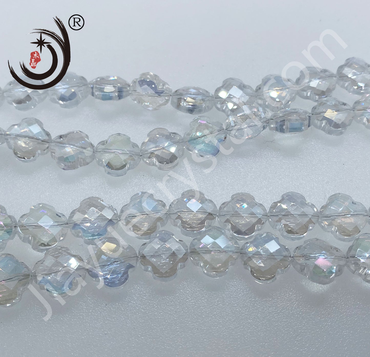 12MM Four-leaf Clover Shape Beads Crystal Glass Beads Wholesale For DIY Jewelry （10180）