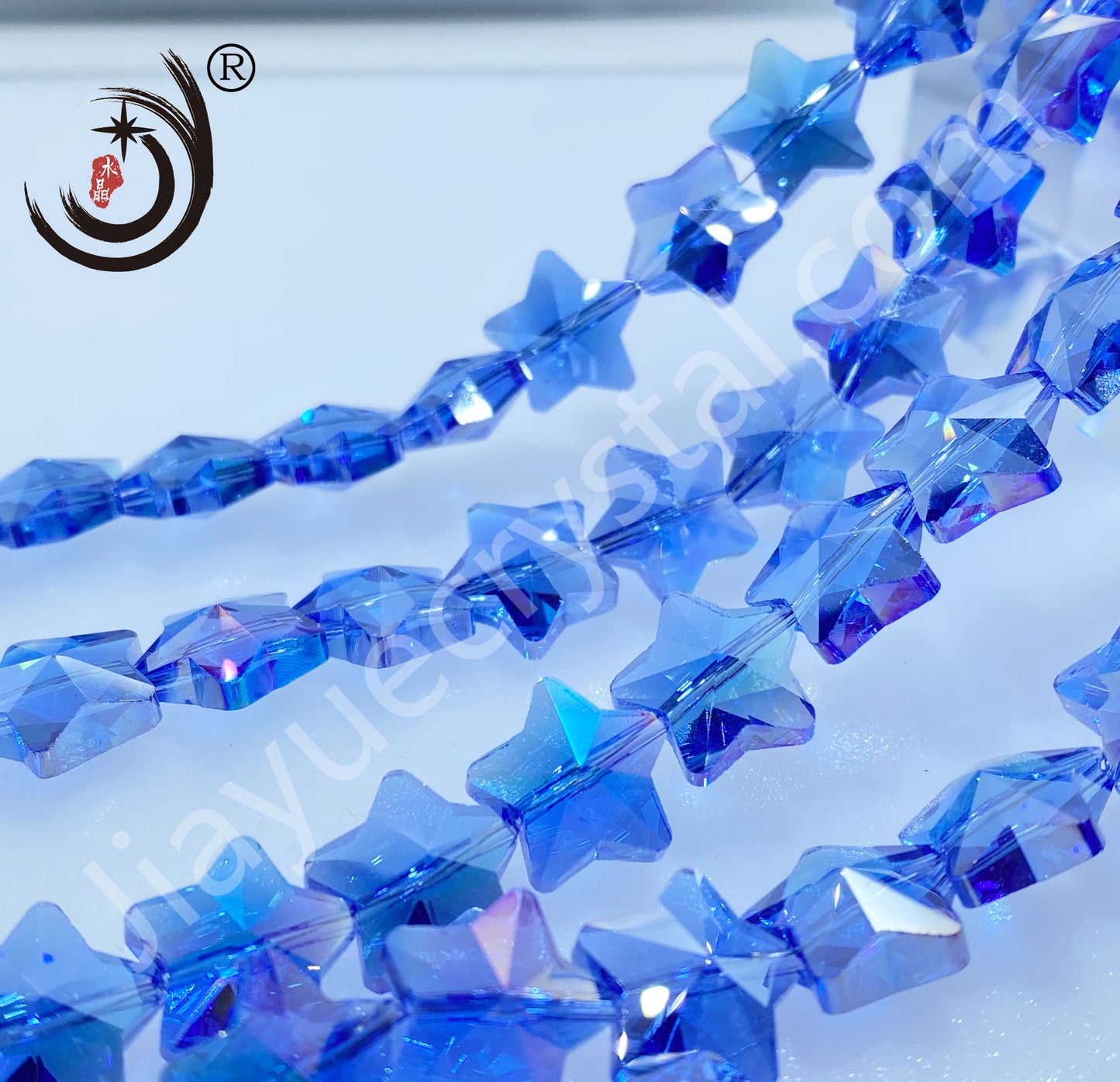 14MM Cross Hole Star Shape Crystal Glass Beads Whole Sale For DIY Jewelry (50058)