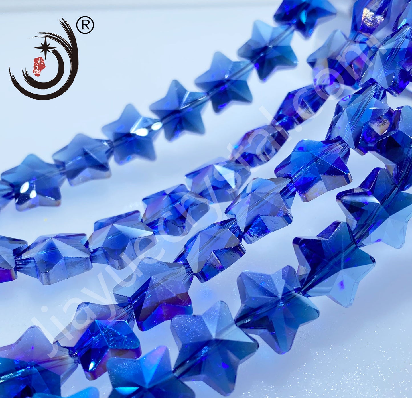 14MM Cross Hole Star Shape Crystal Glass Beads Whole Sale For DIY Jewelry (50058)