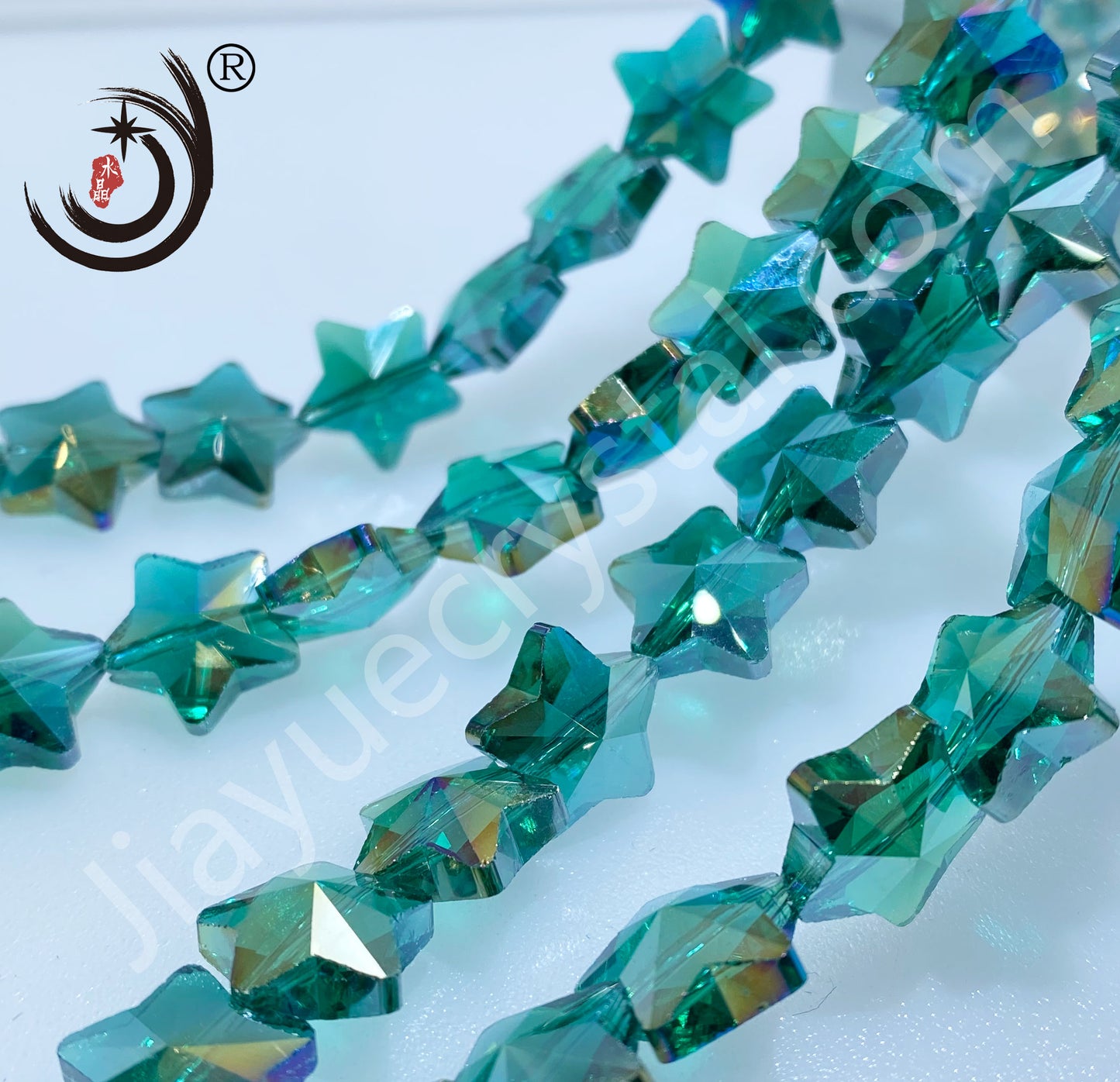 14MM Cross Hole Star Shape Crystal Glass Beads Whole Sale For DIY Jewelry (50058)