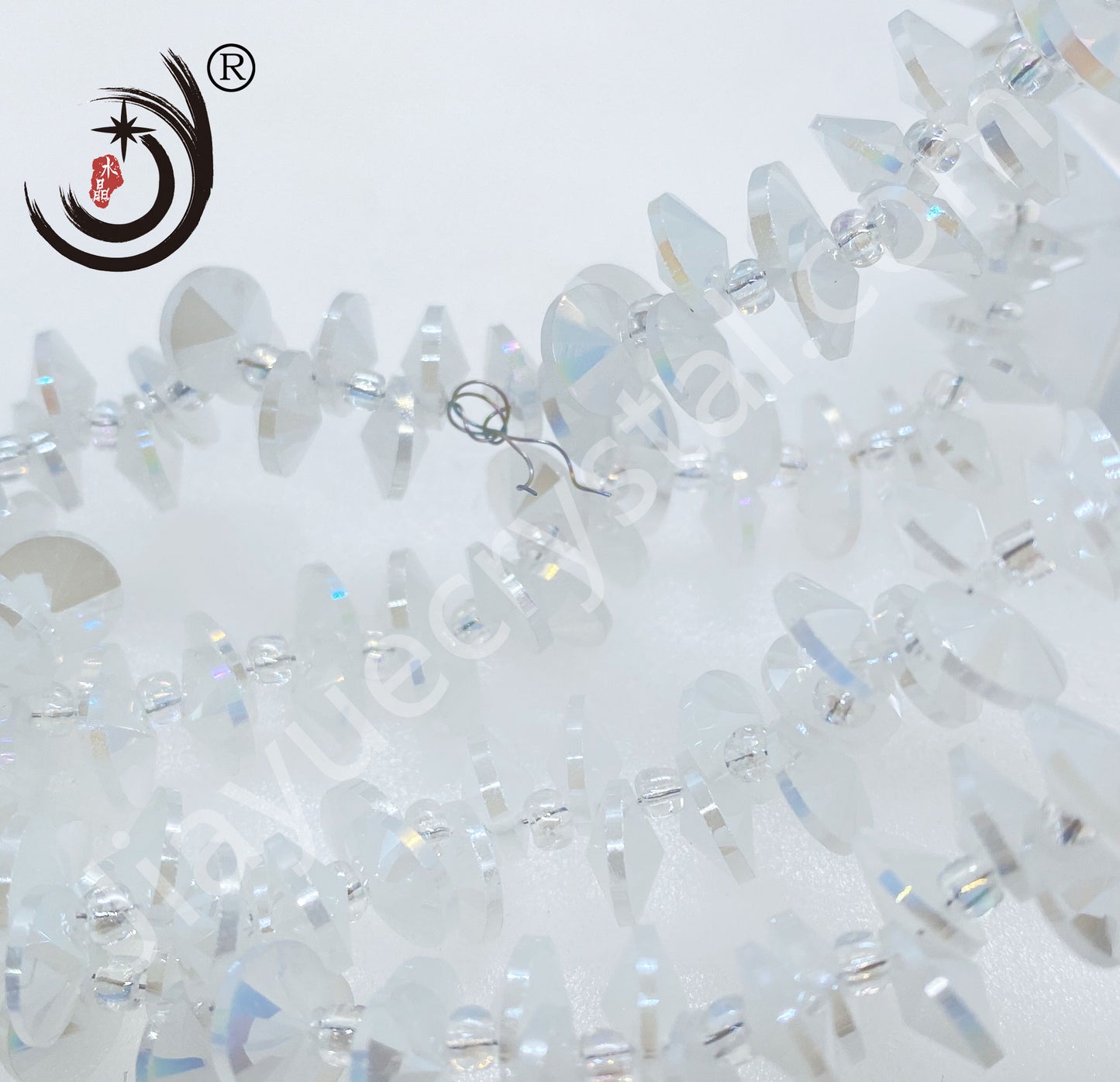 8MM Side Hole Satellite Shape Crystal Glass Beads Whole Sale For DIY Jewelry (40022)