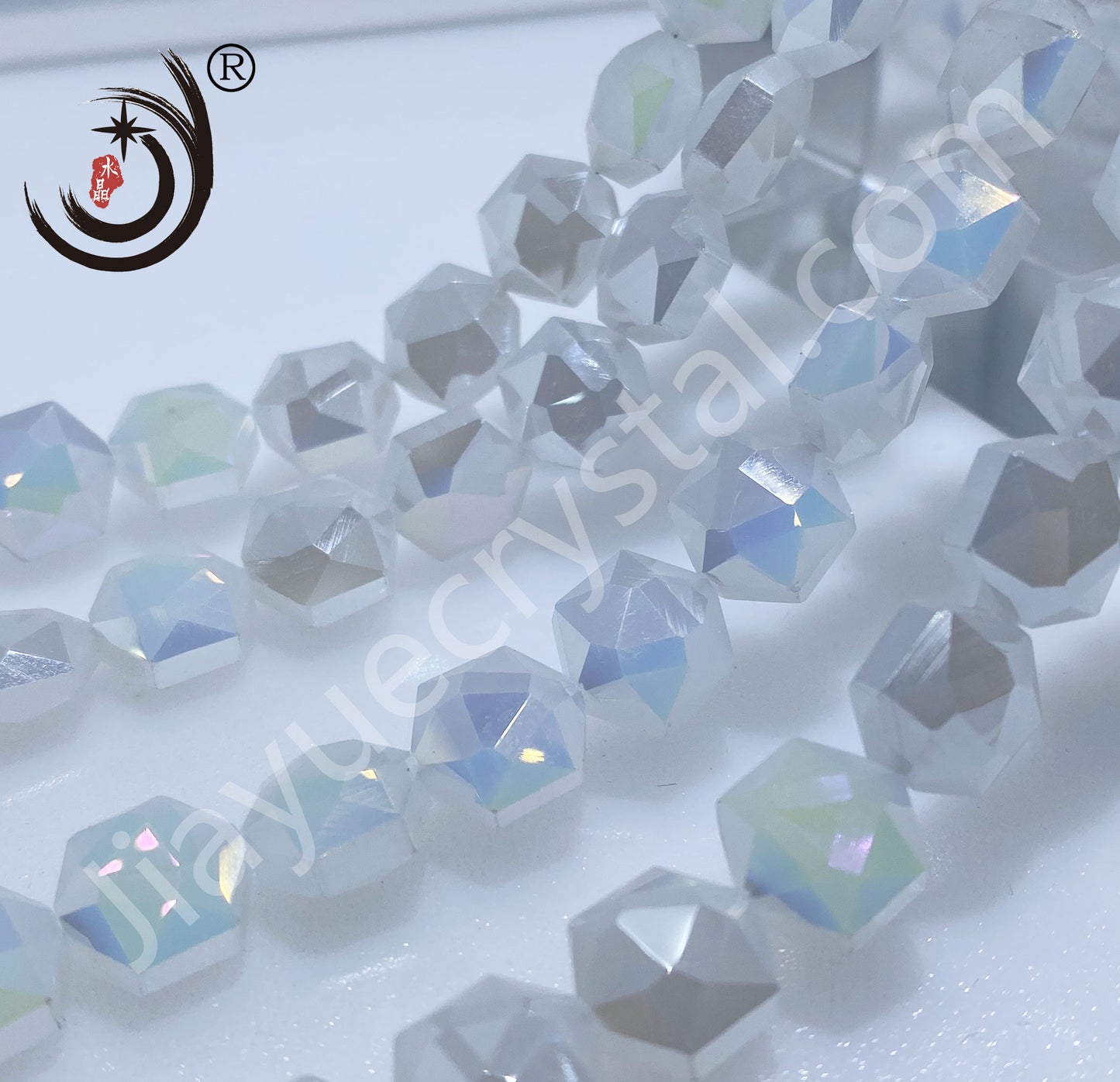 12MM Hexagonal Shape Crystal Glass Beads Whole Sale For DIY Jewelry (50066)