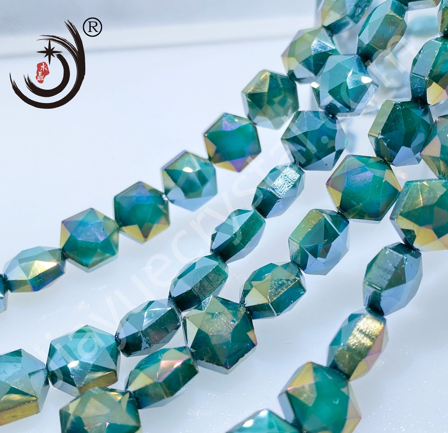 12MM Hexagonal Shape Crystal Glass Beads Whole Sale For DIY Jewelry (50066)