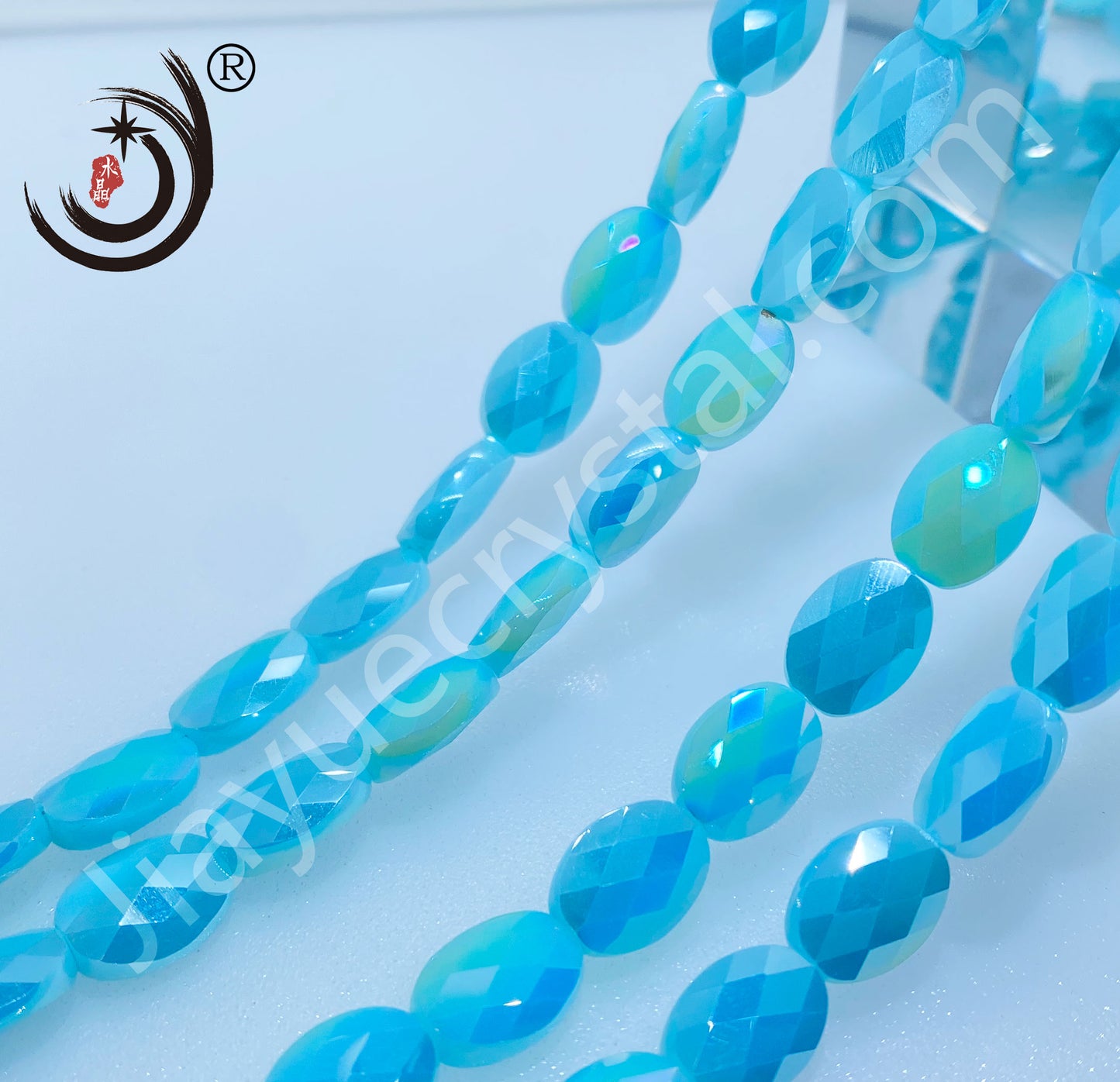 8X11MM Grid Ellipse Shape Glass Crystal Beads Wholesale For DIY Jewelry (19000)