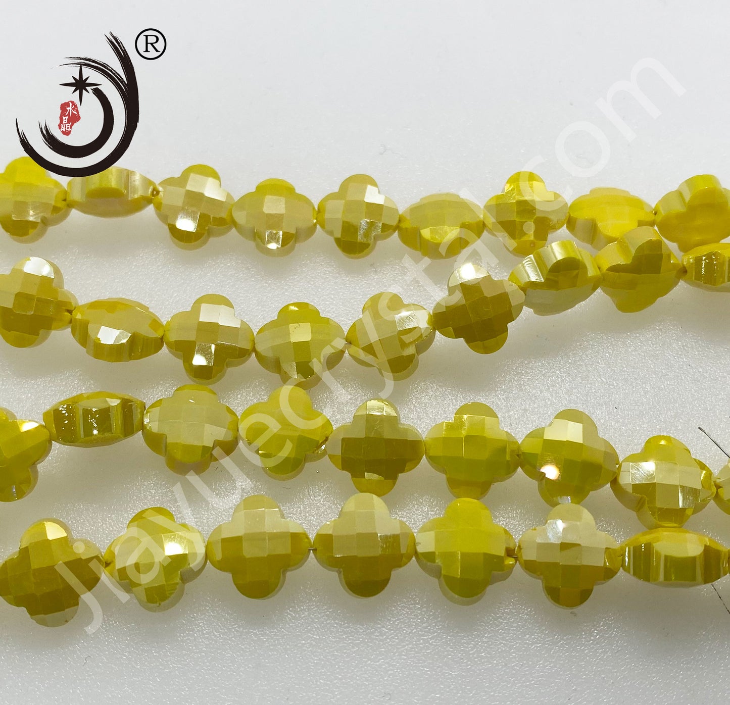 12MM Four-leaf Clover Shape Beads Crystal Glass Beads Wholesale For DIY Jewelry （10180）