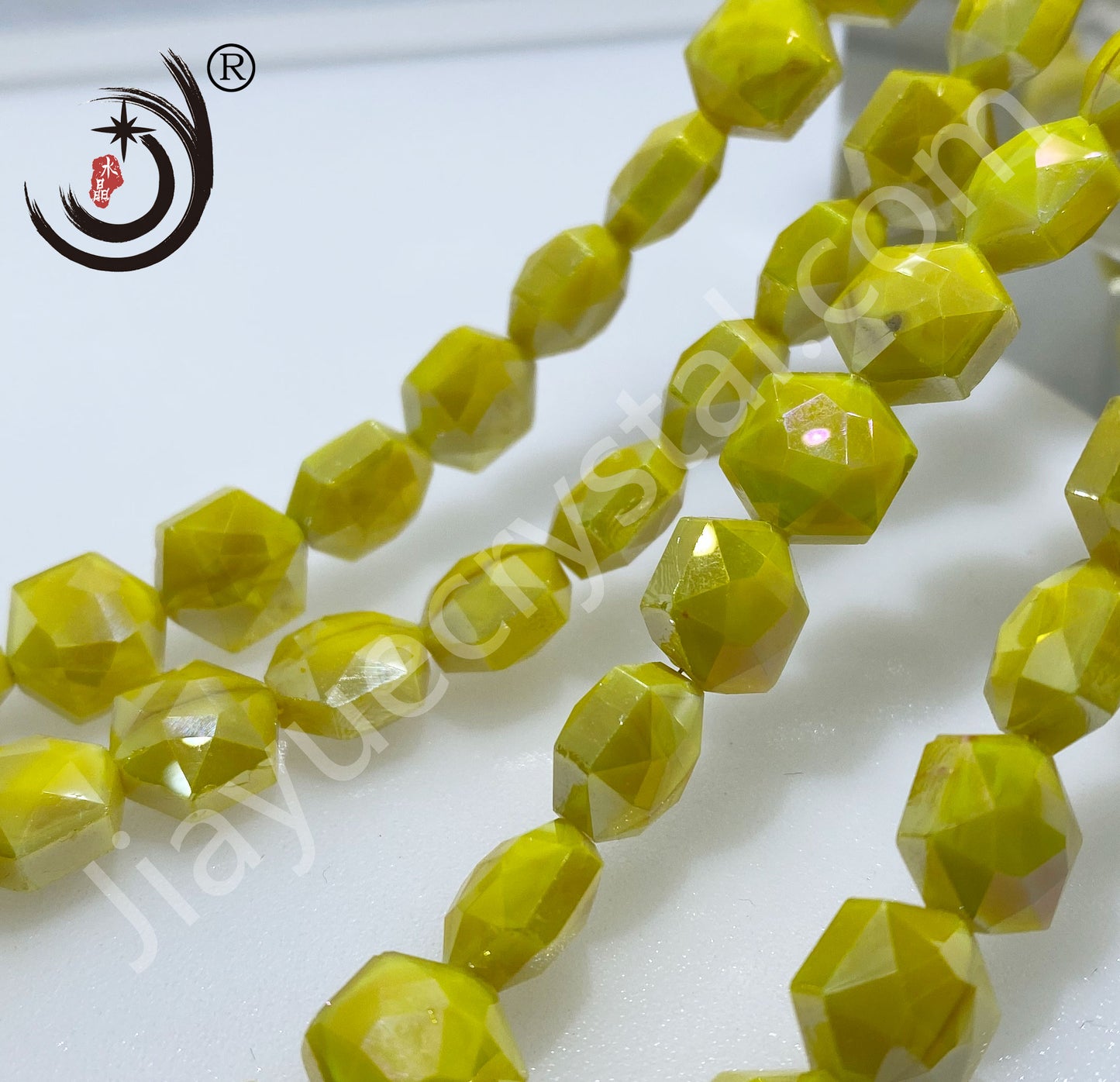 12MM Hexagonal Shape Crystal Glass Beads Whole Sale For DIY Jewelry (50066)