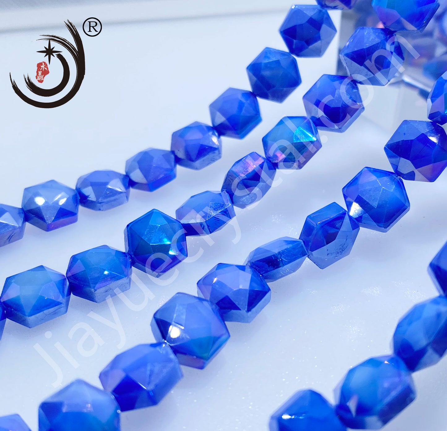 12MM Hexagonal Shape Crystal Glass Beads Whole Sale For DIY Jewelry (50066)