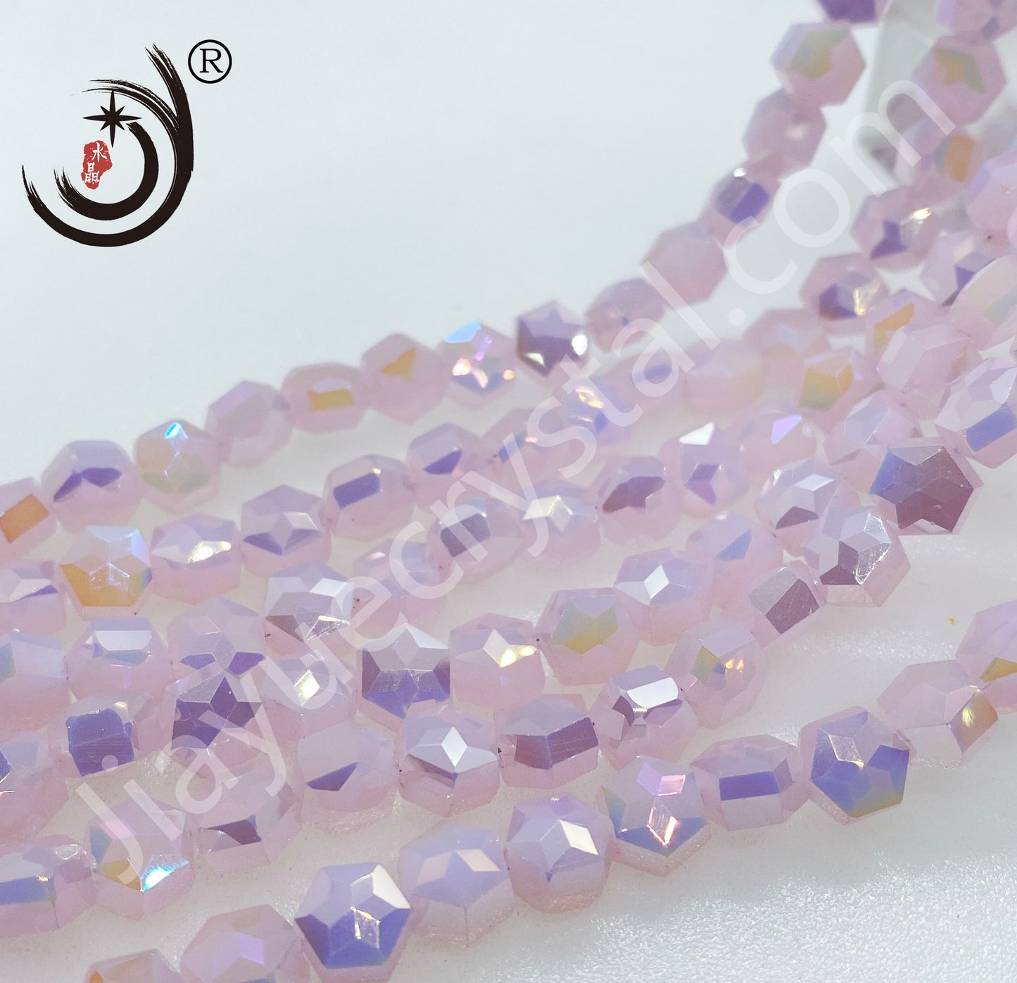 6MM/8MM Hexagonal Shape Crystal Glass Beads Whole Sale For DIY Jewelry (10147)