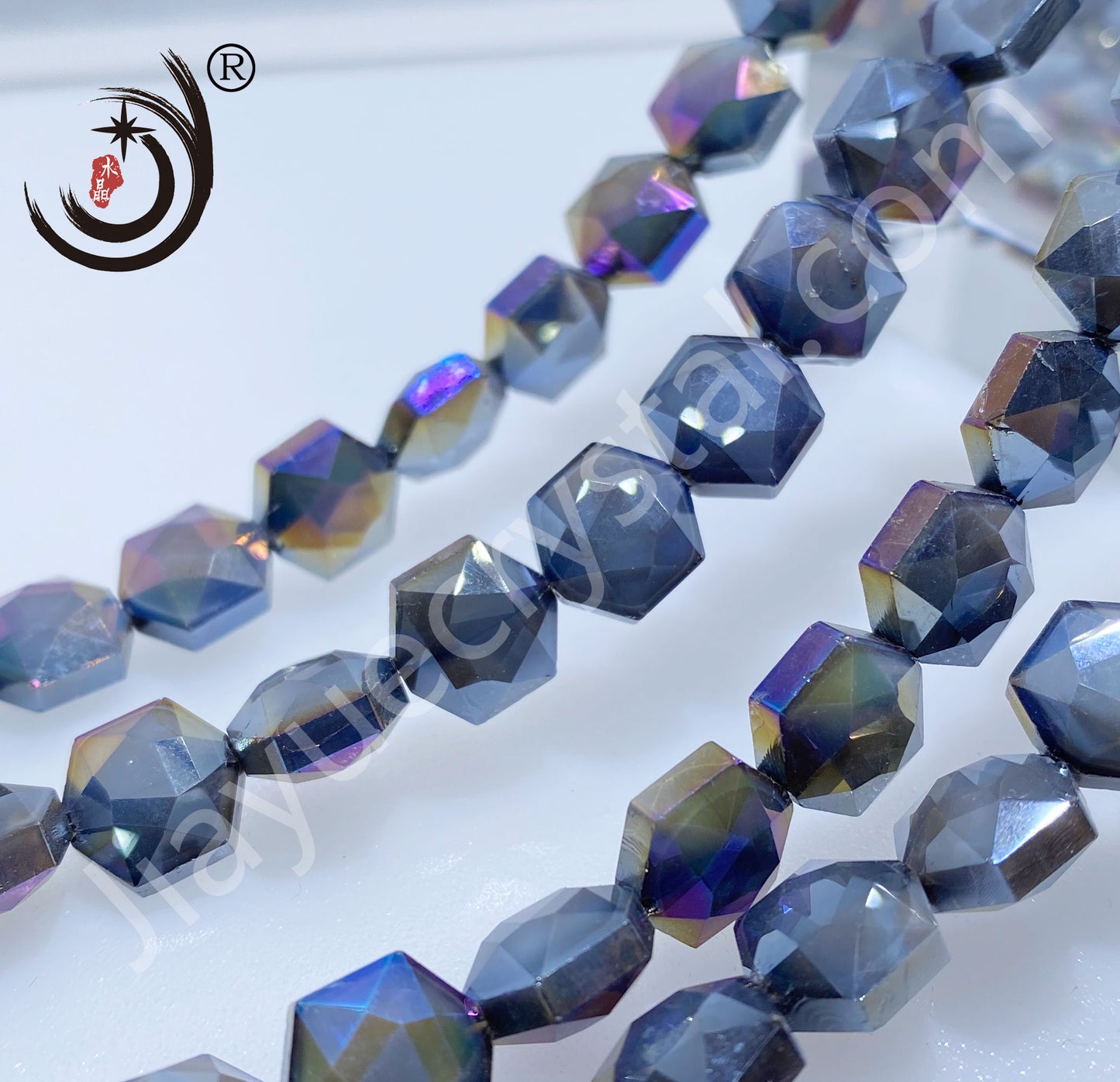 12MM Hexagonal Shape Crystal Glass Beads Whole Sale For DIY Jewelry (50066)