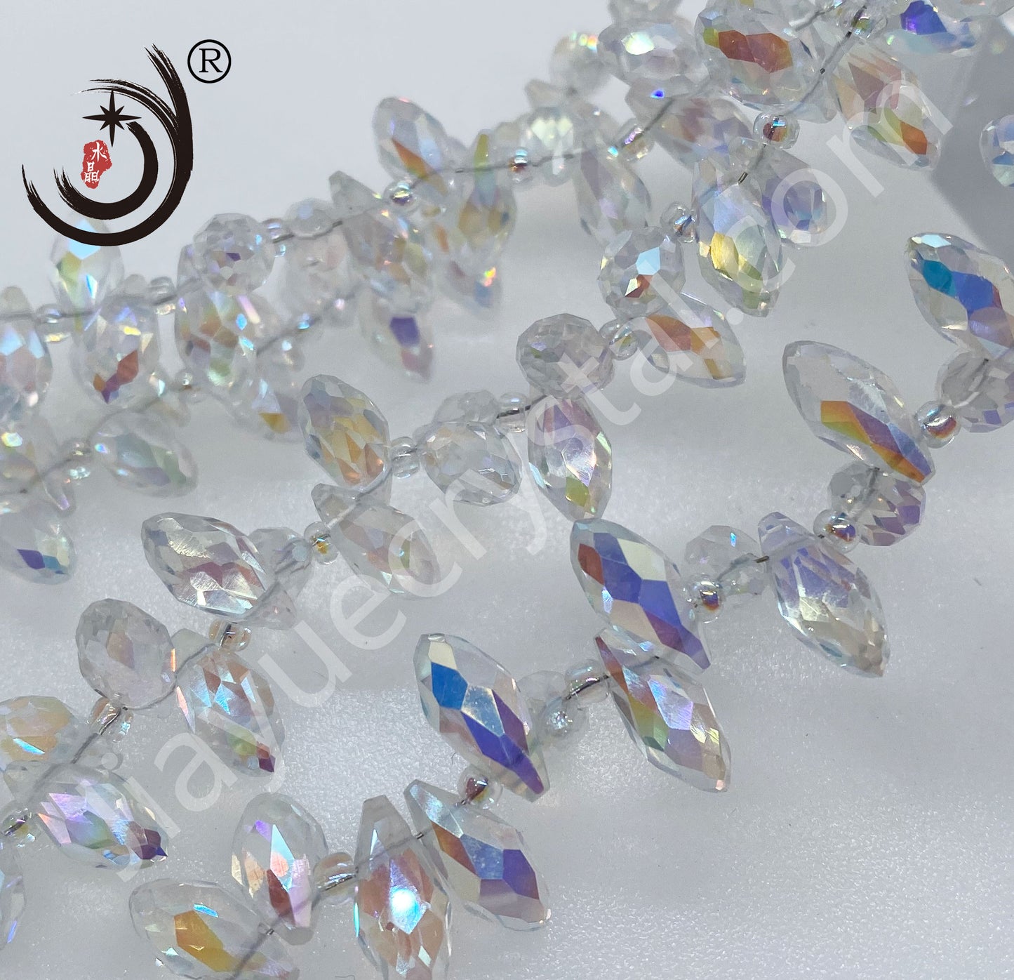 6X12MM Cross Hole Water Drop Crystal Glass Beads Wholesale For DIY Jewelry (40003)