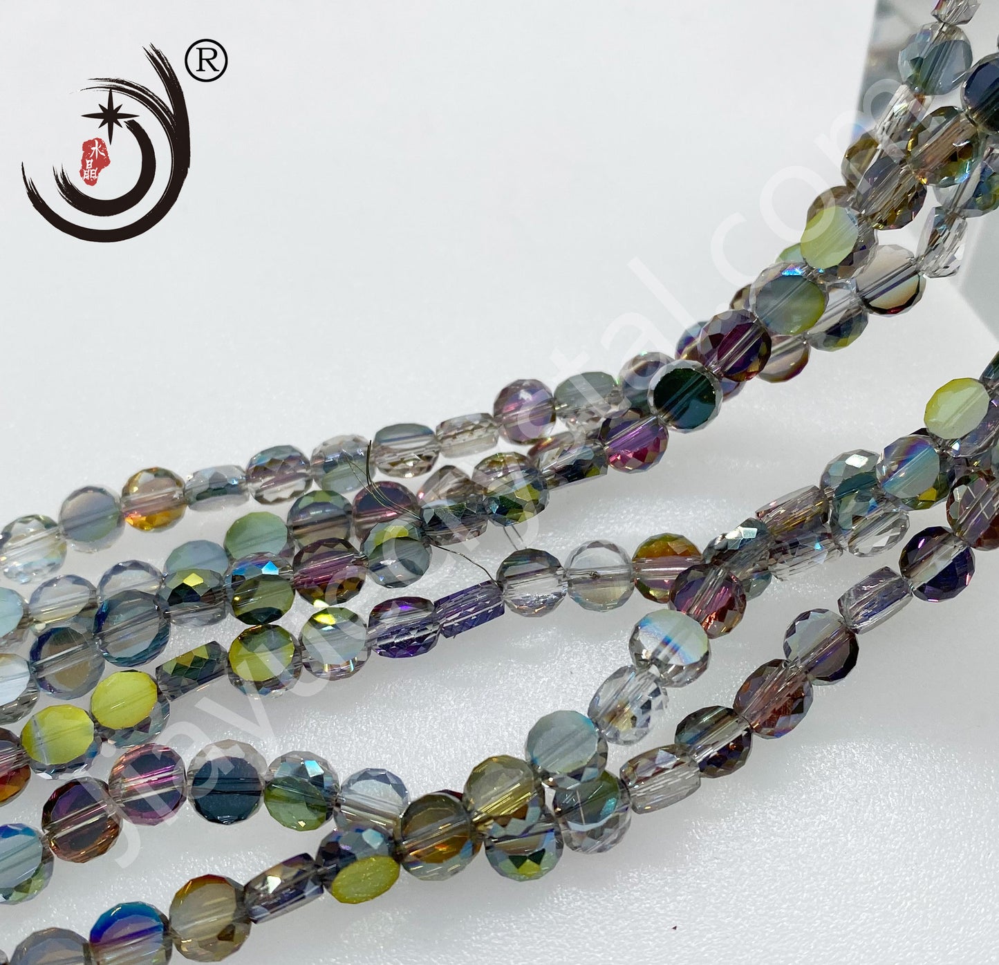 6MM/8MM Round Sheet Glass Crystal Beads Wholesale For DIY Jewelry (10099)