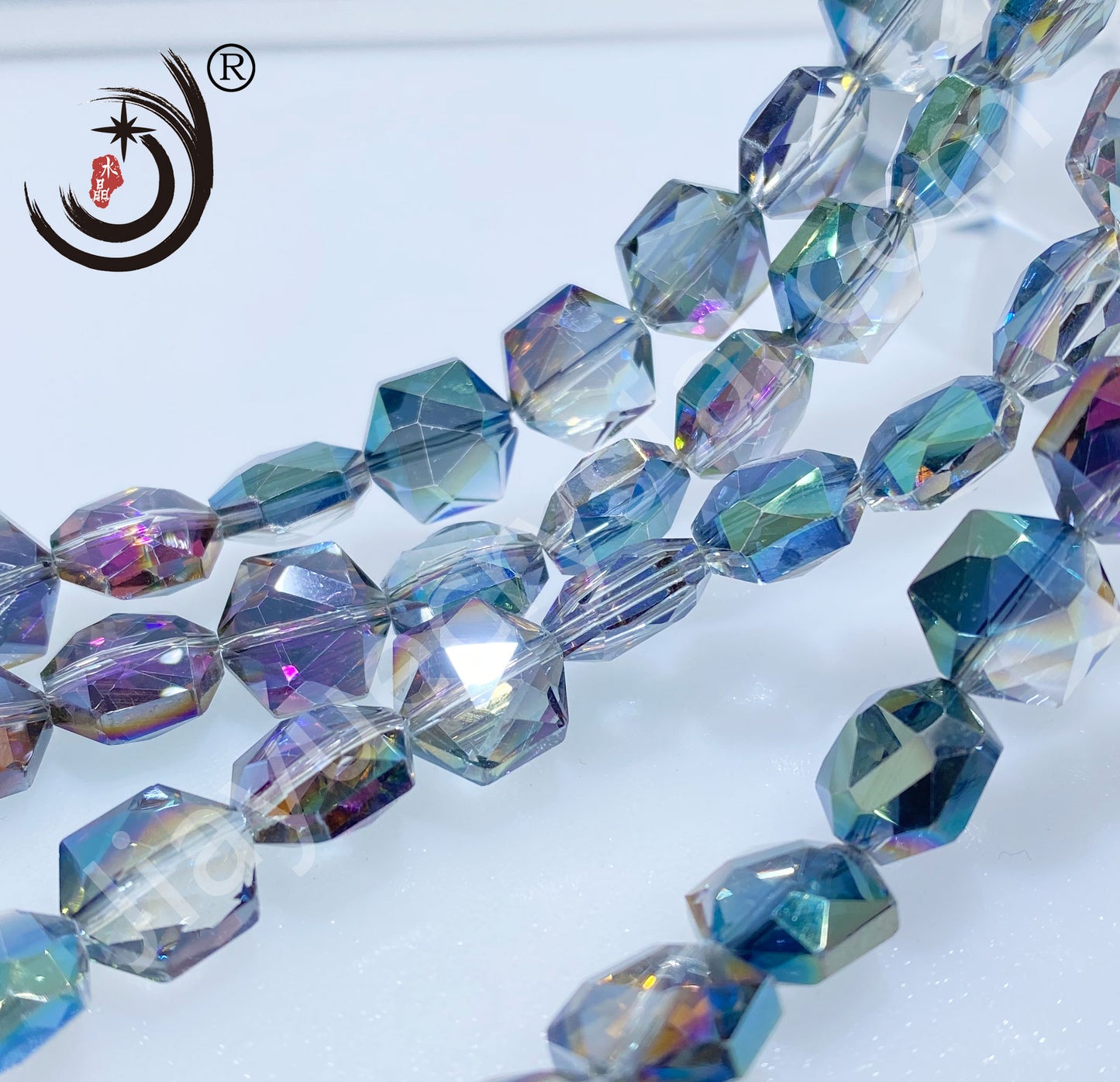 12MM Hexagonal Shape Crystal Glass Beads Whole Sale For DIY Jewelry (50066)