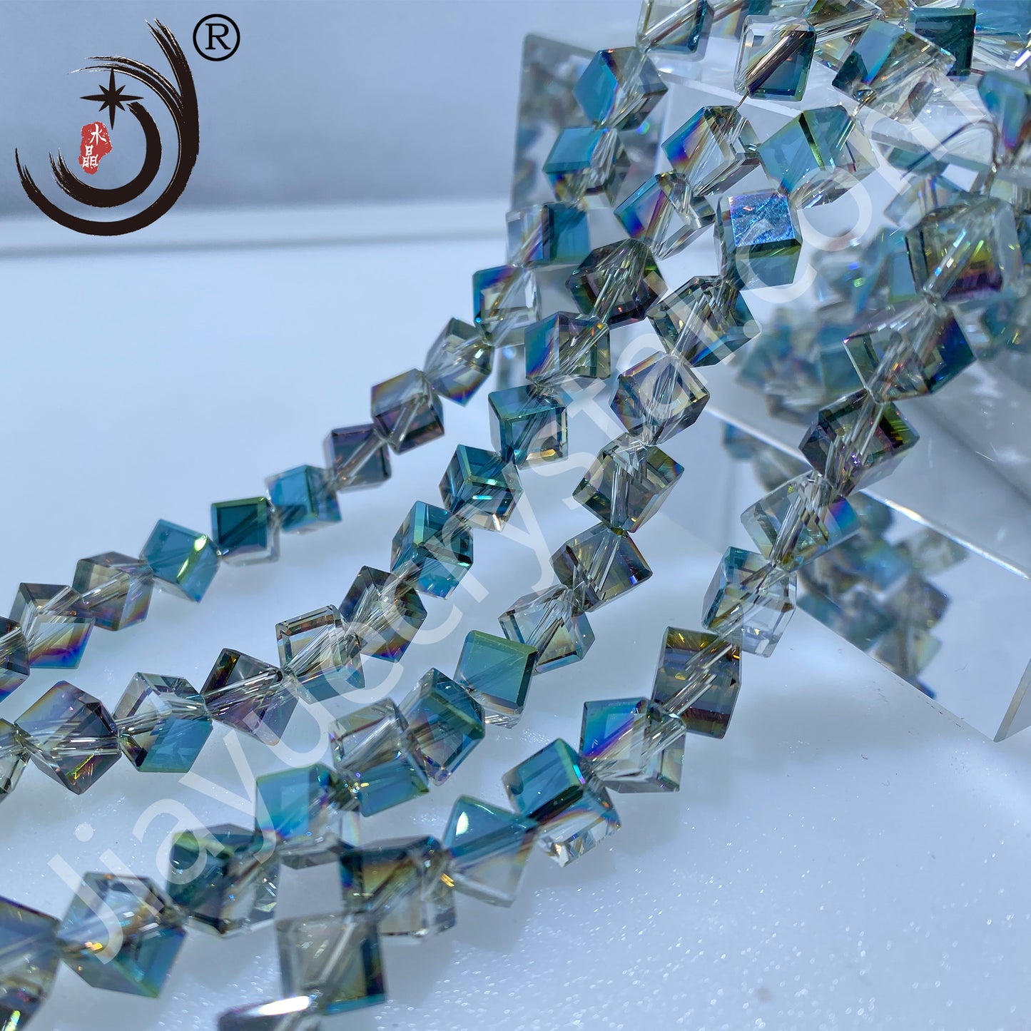 8MM Diagonal square Beads Glass Crystal Beads Wholesale For DIY Jewelry （10036）