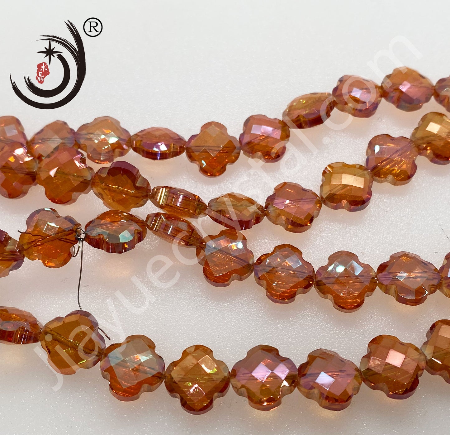 12MM Four-leaf Clover Shape Beads Crystal Glass Beads Wholesale For DIY Jewelry （10180）