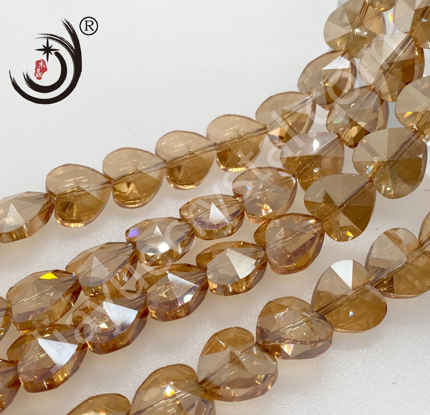 14MM Heart Shape Crystal Glass Beads Whole Sale For DIY Jewelry (50022)