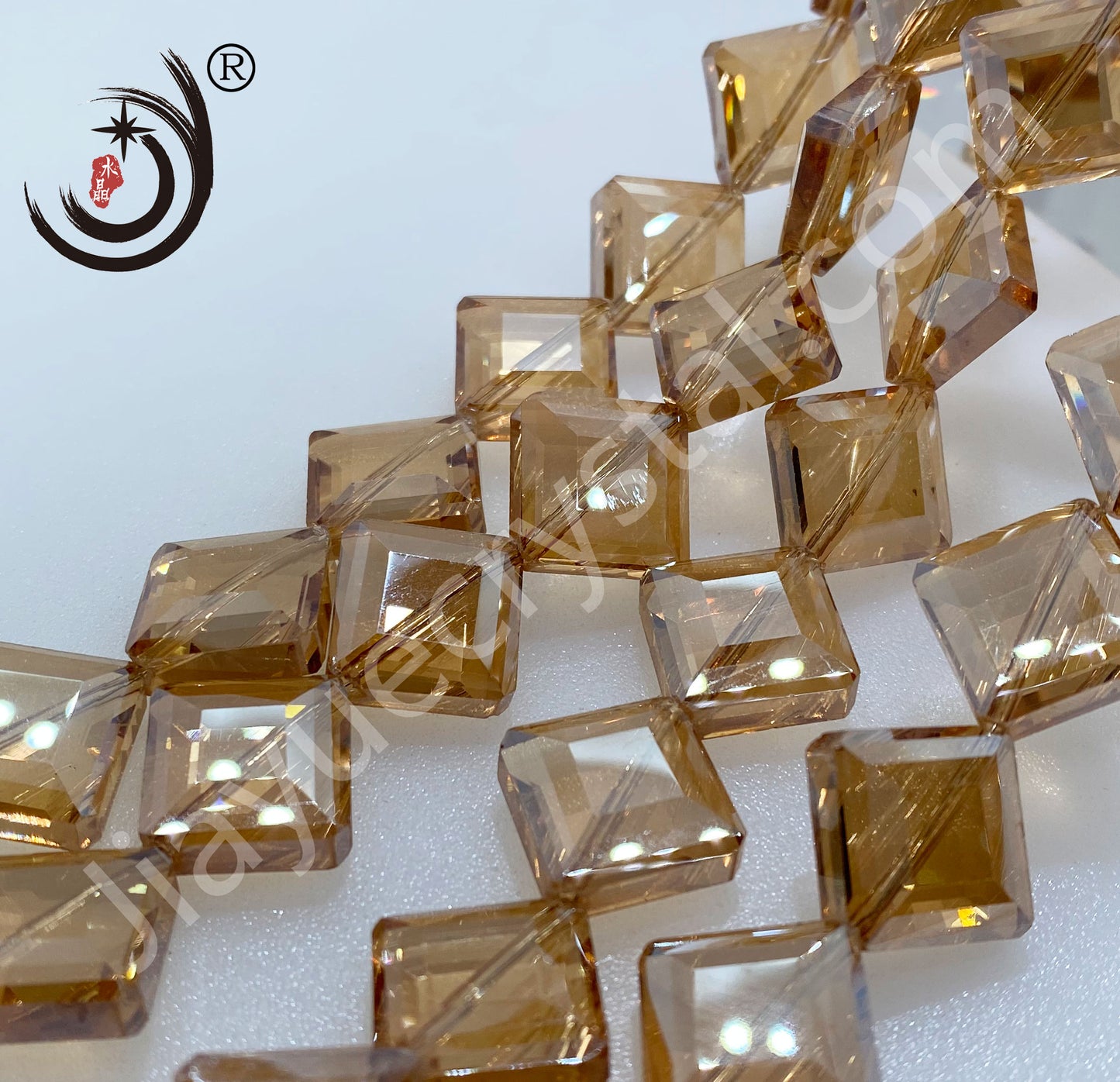 14MM Diagonal Square Flat Beads Glass Crystal Beads Wholesale For DIY Jewelry (10038)