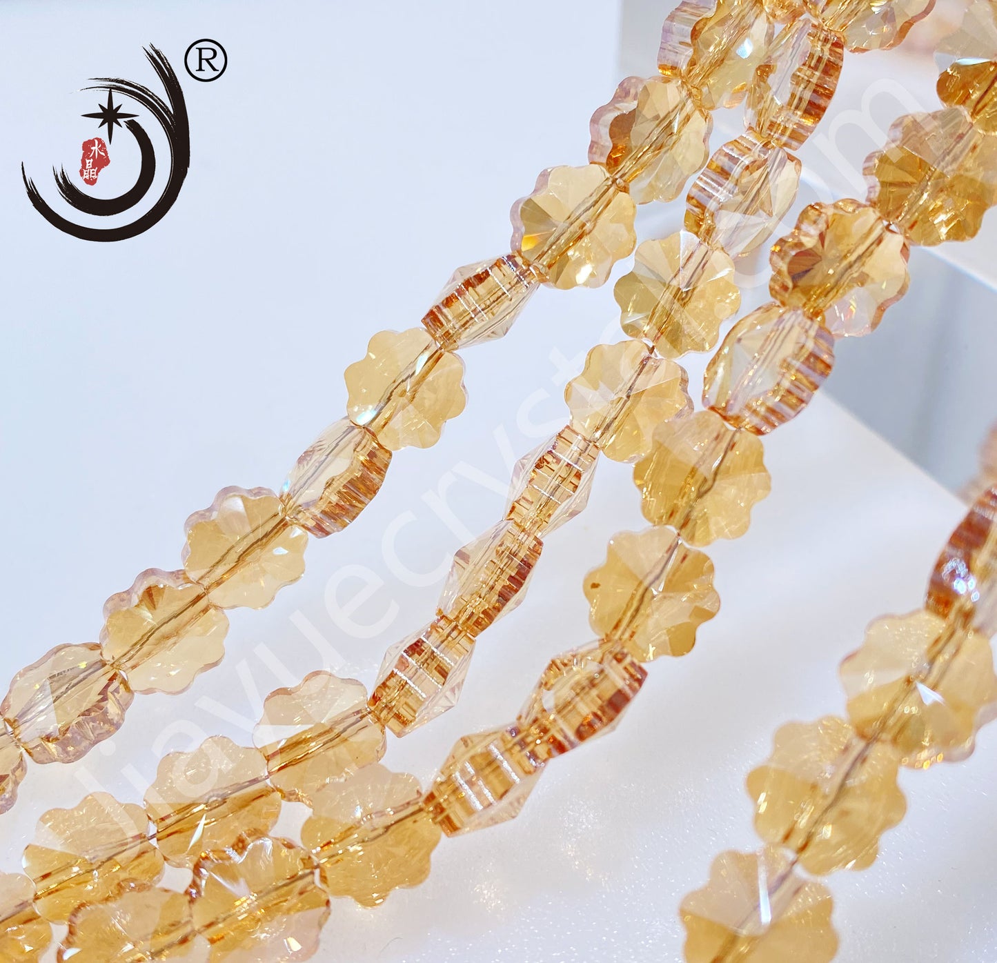 8MM Plum Blossom Crystal Glass Beads Whole Sale For Jewelry (15300)