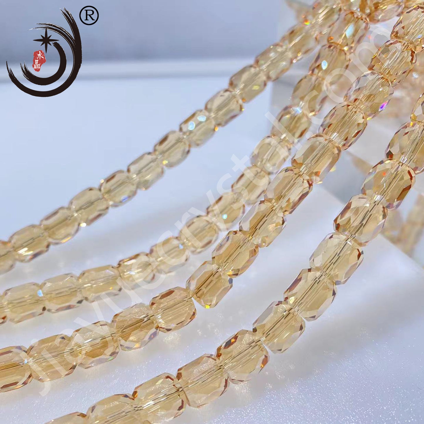 8MM Cylinder Crystal Glass Beads Whole Sale For Jewelry (10138)