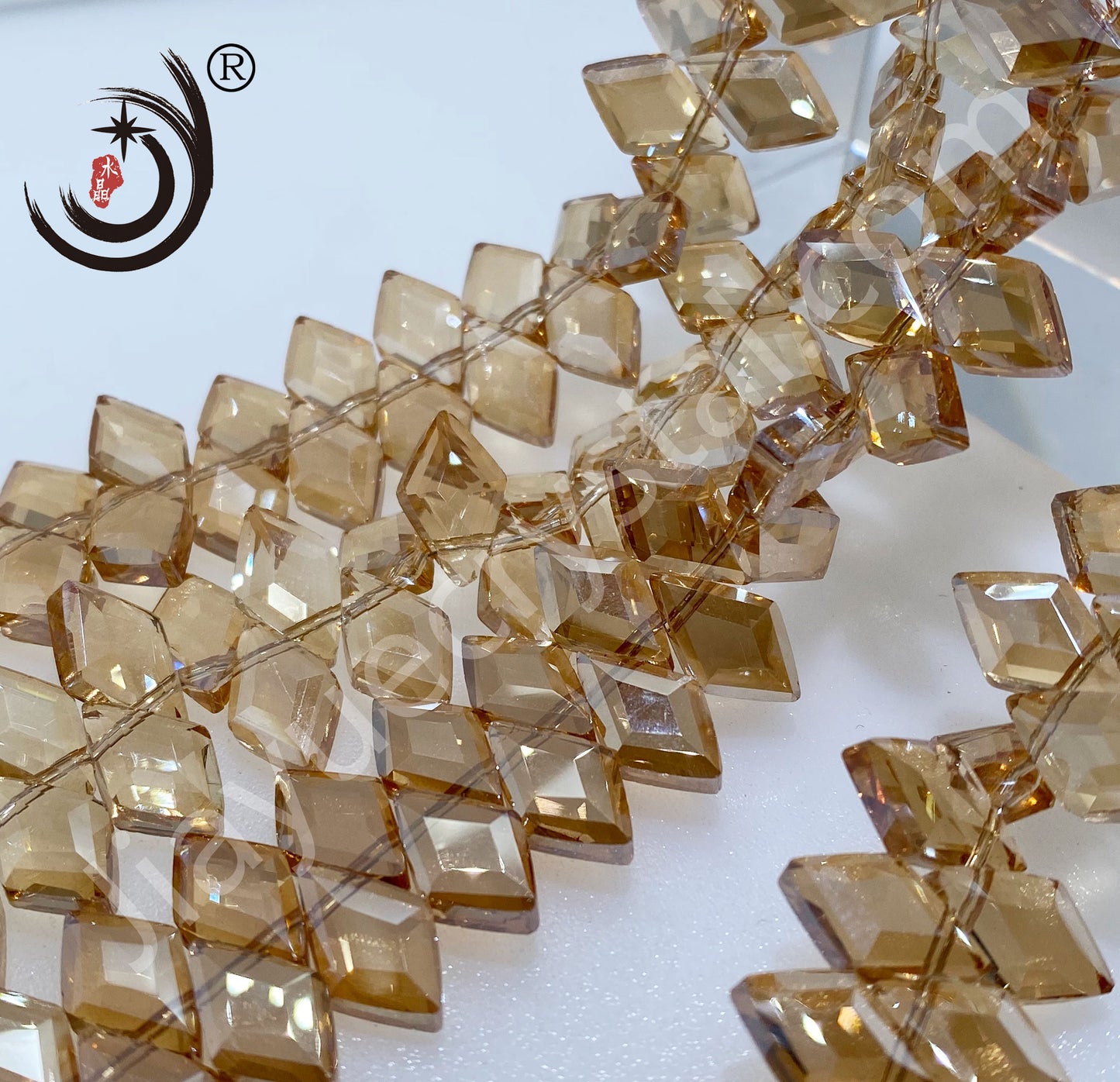 8X12MM Rhomboid Crystal Glass Beads Whole Sale For DIY Jewelry (15200)